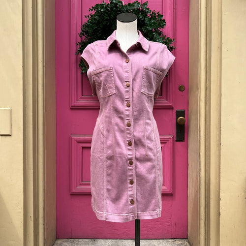 Pilcro and the Letterpress purple denim button up dress size 16 NWT