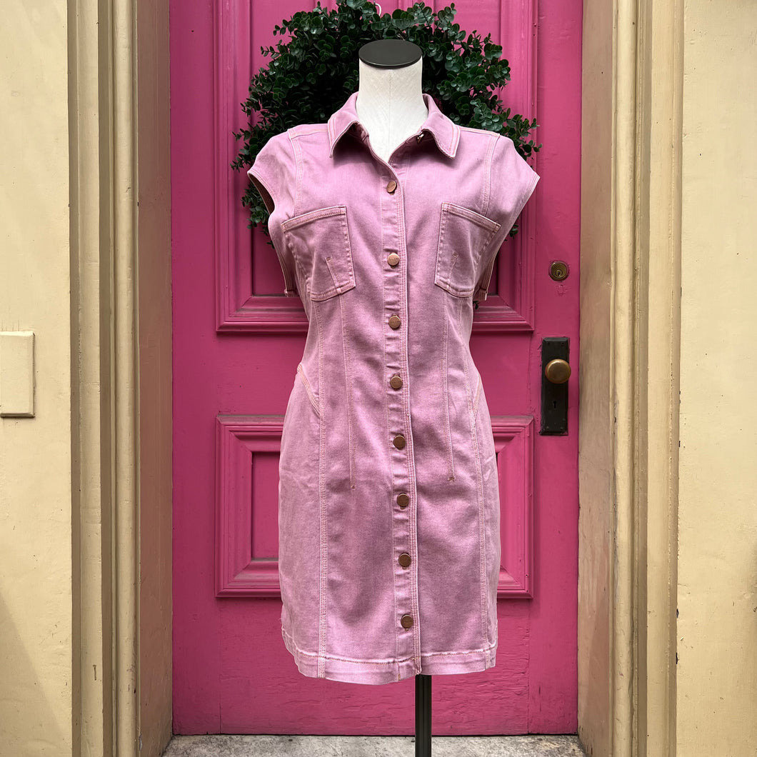 Pilcro and the Letterpress purple denim button up dress size 16 NWT