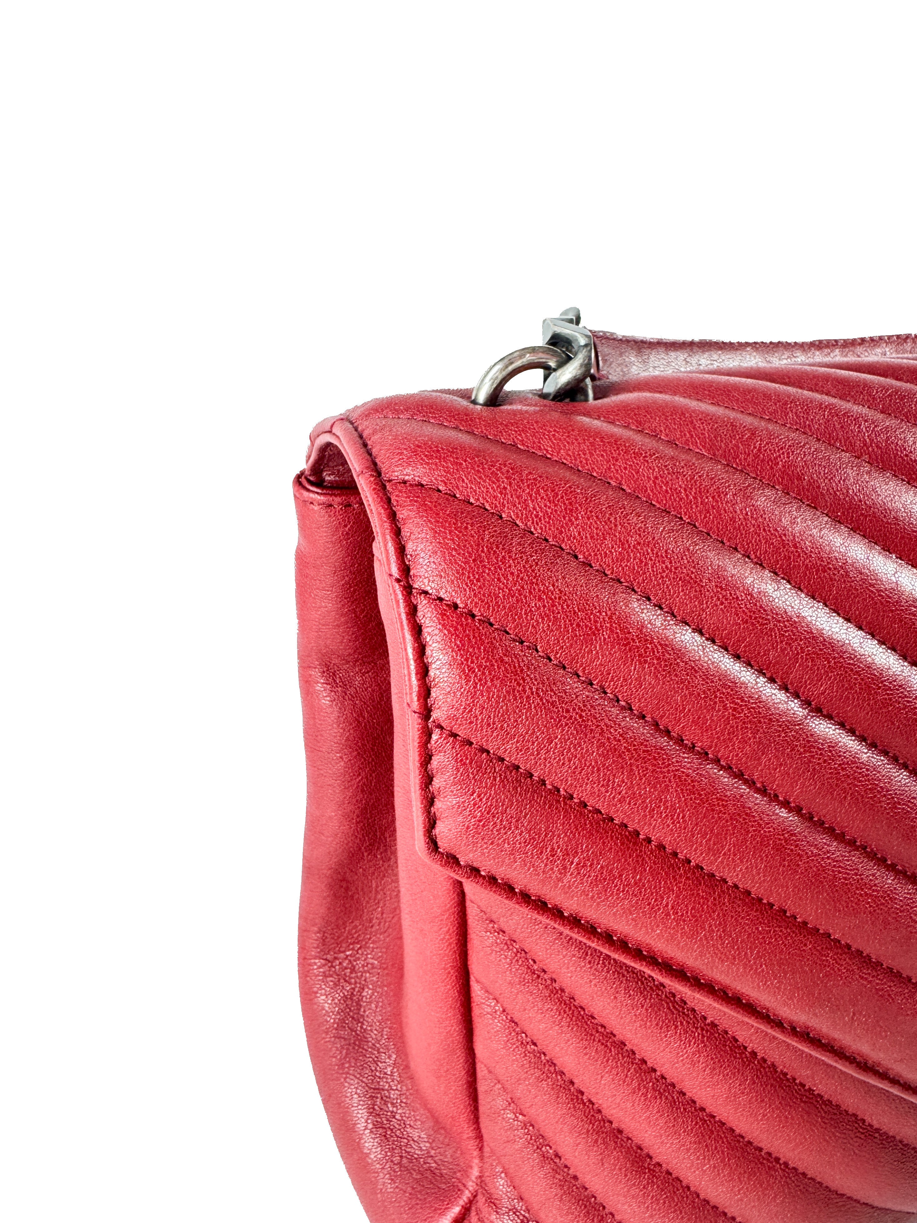 Saint Laurent red leather large College shoulder bag IDN-392738-0717