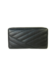 Tory Burch Kira quilted black leather zip around wallet