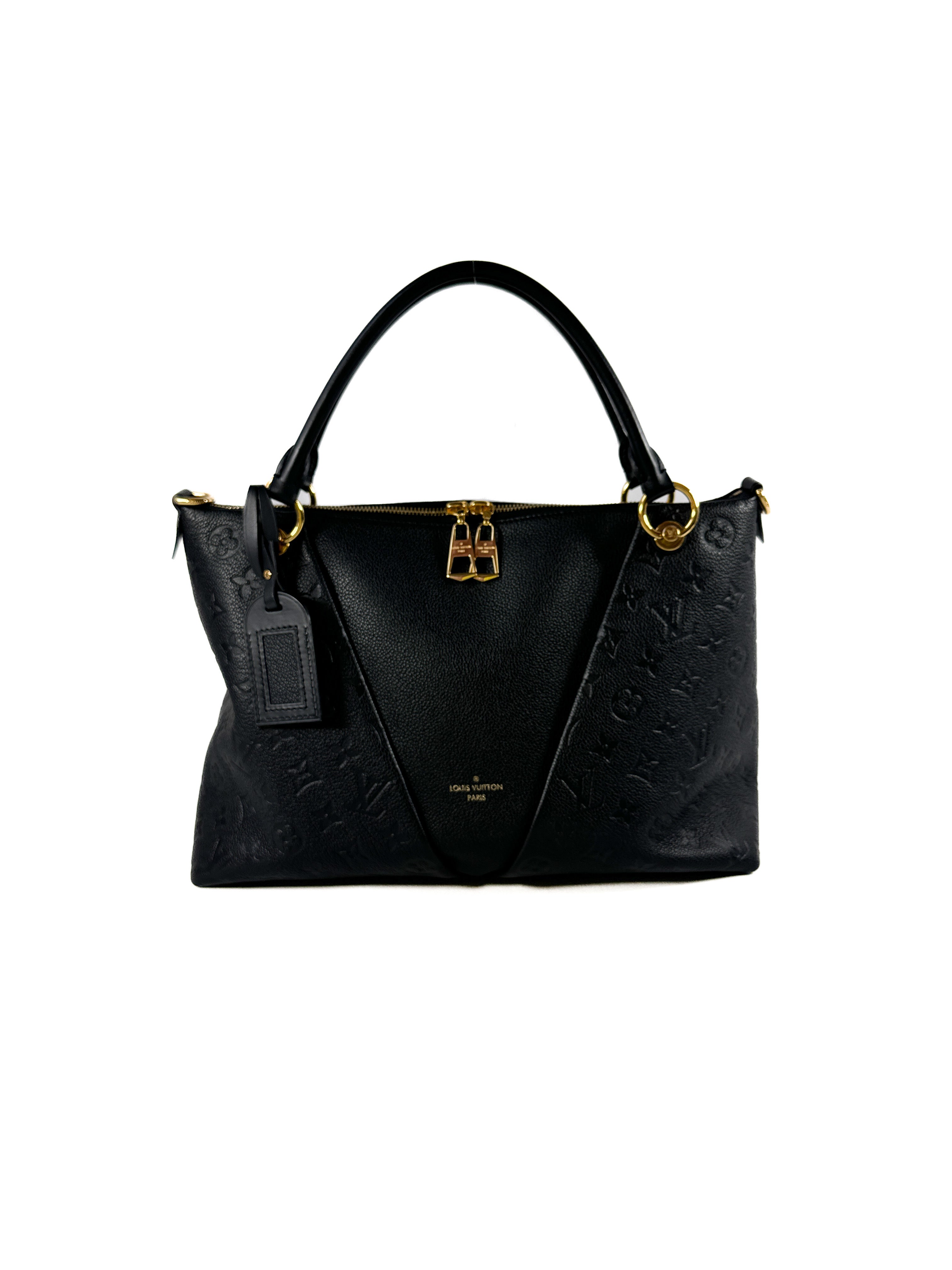 Louis Vuitton black Empreinte monogram V tote MM CA1129 retail $2990