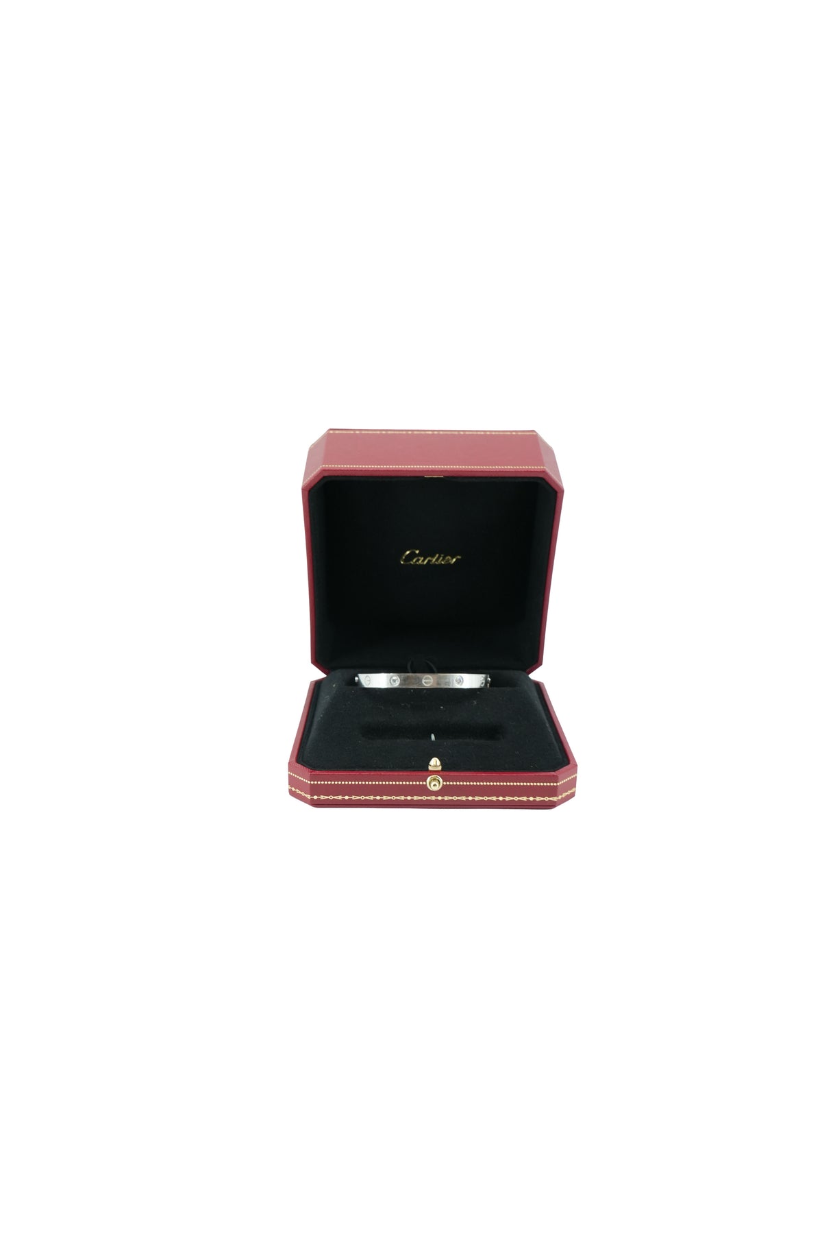 Cartier love 4 diamond 18k white gold bracelet size 17 PYC386