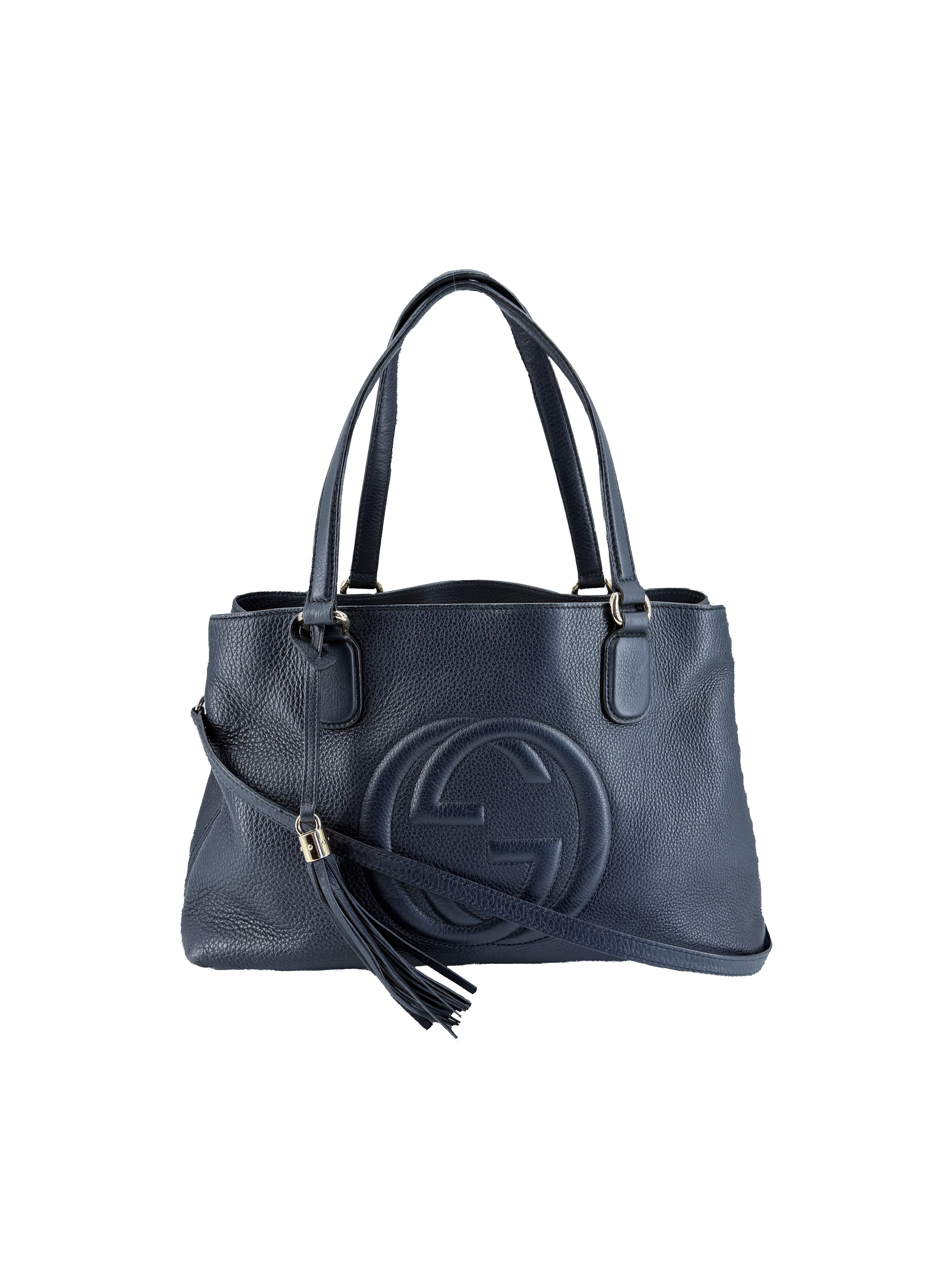 Gucci dark navy Soho Working tote 308363213317