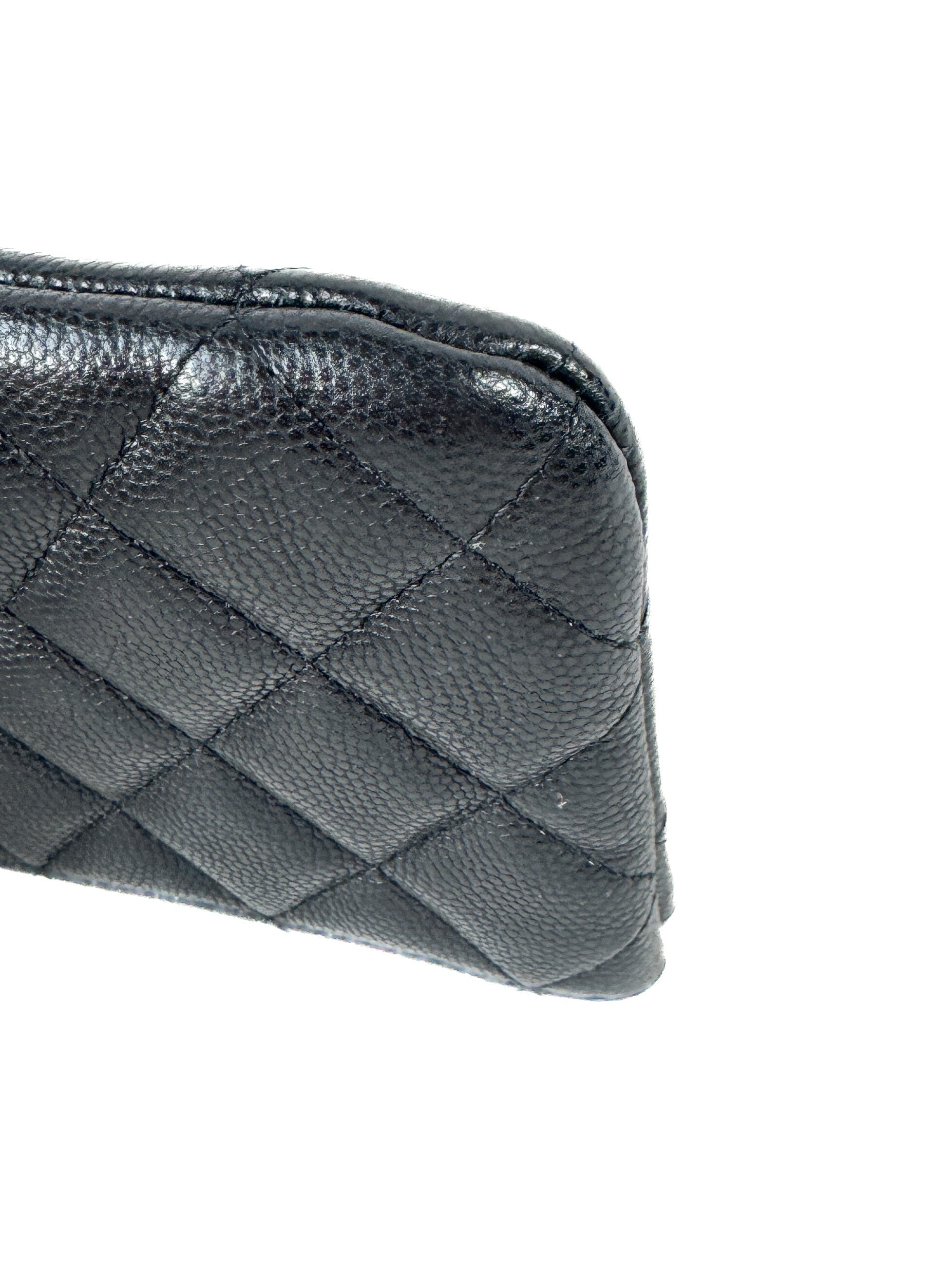 Chanel classic O case quilted caviar mini pouch 29396406