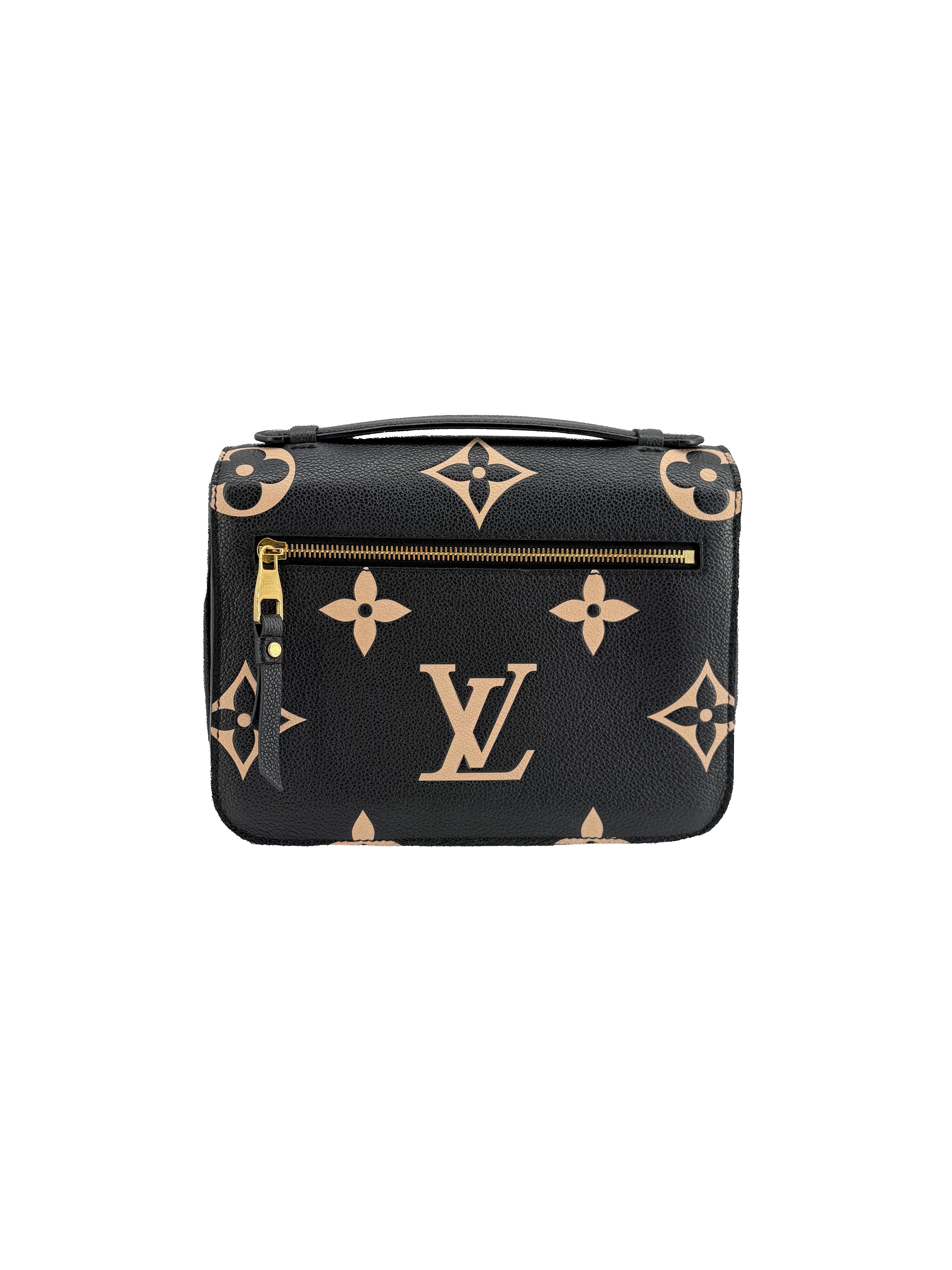 Louis Vuitton black, cream empreinte leather Pochette Metis DU5210
