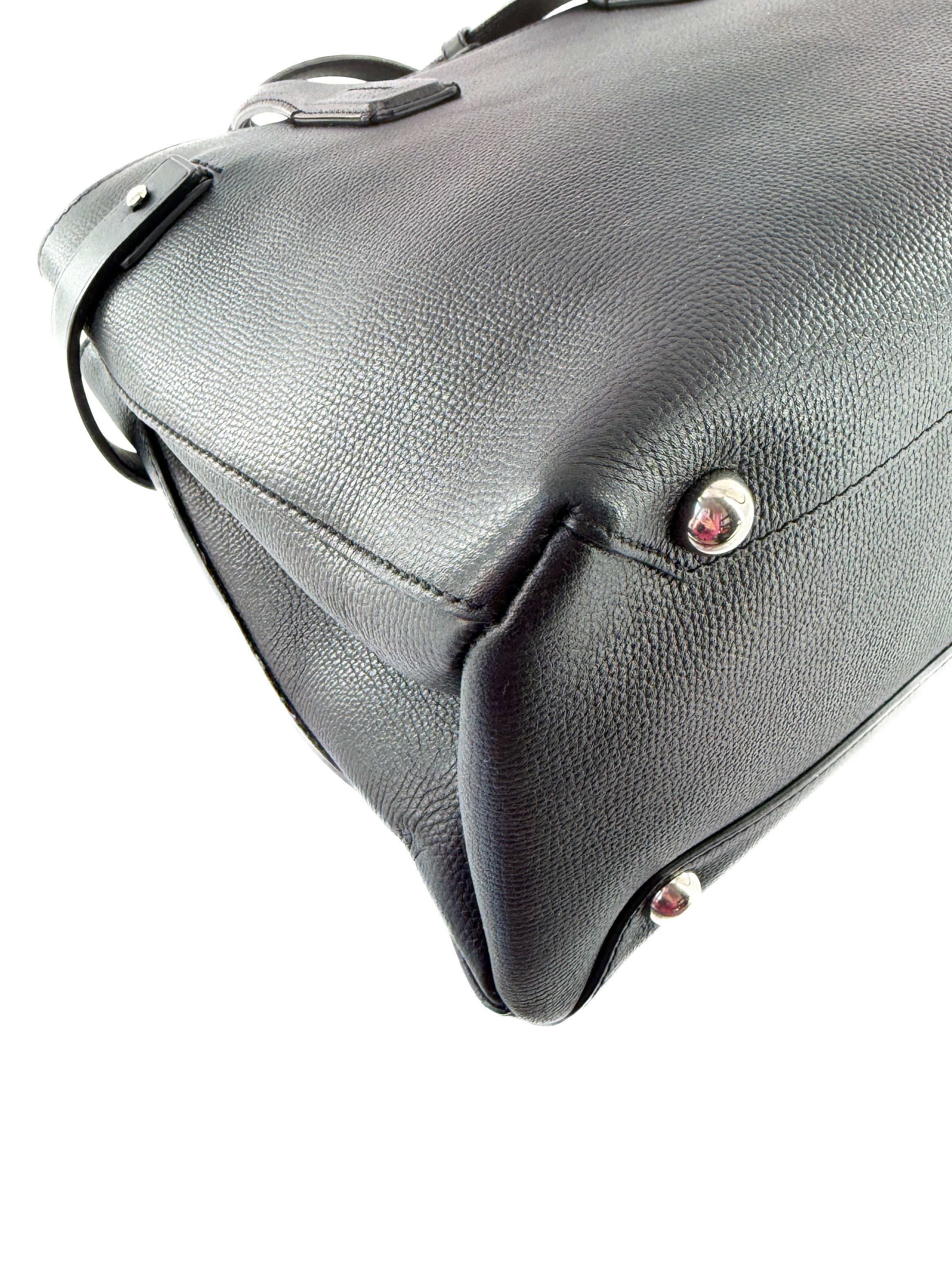 Burberry black house check grainy calfskin Banner bag