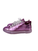 Giuseppe Zanotti purple metallic embossed sneakers size 39