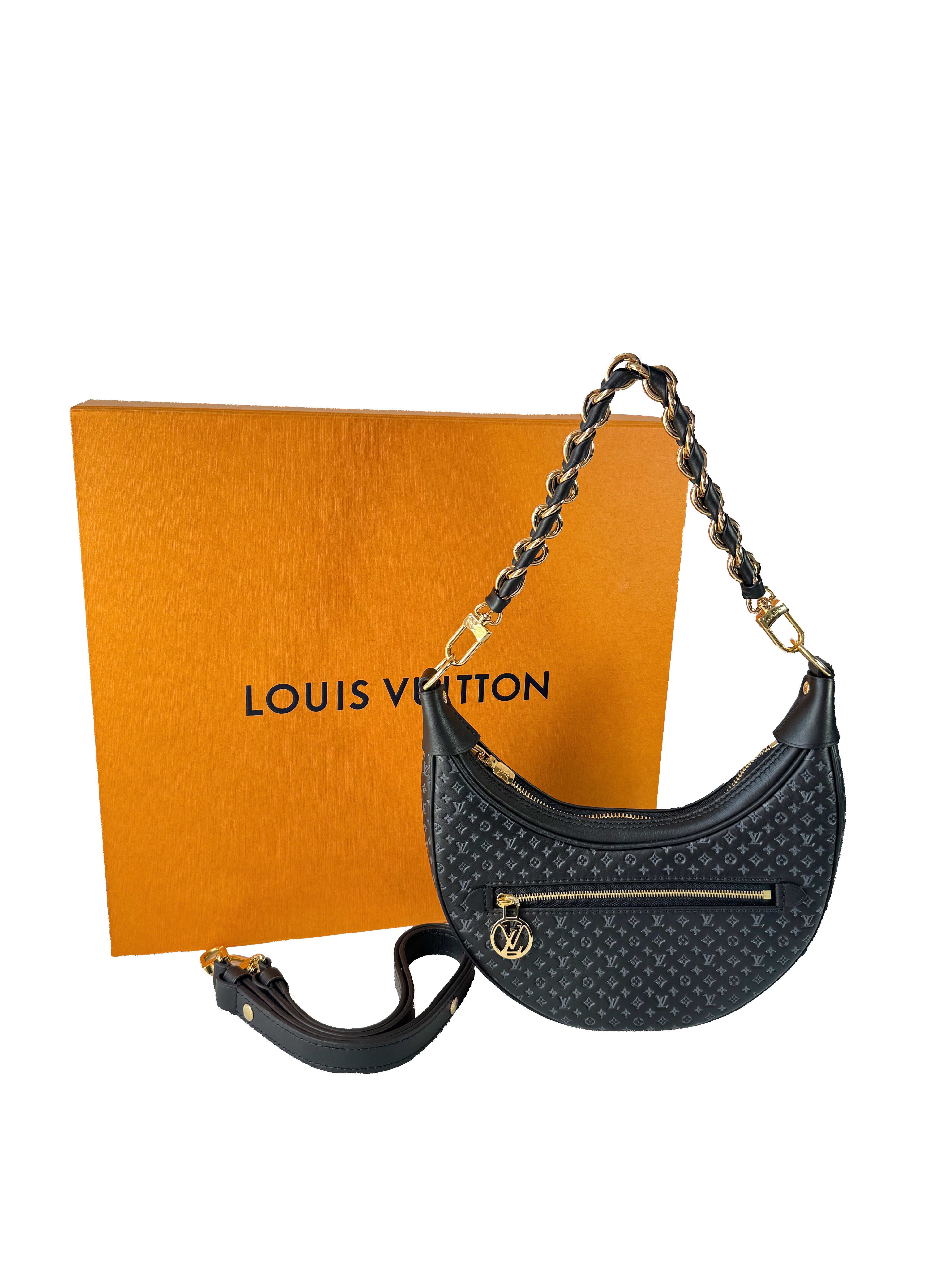 Louis Vuitton calfskin embossed monogram Loop black NFC