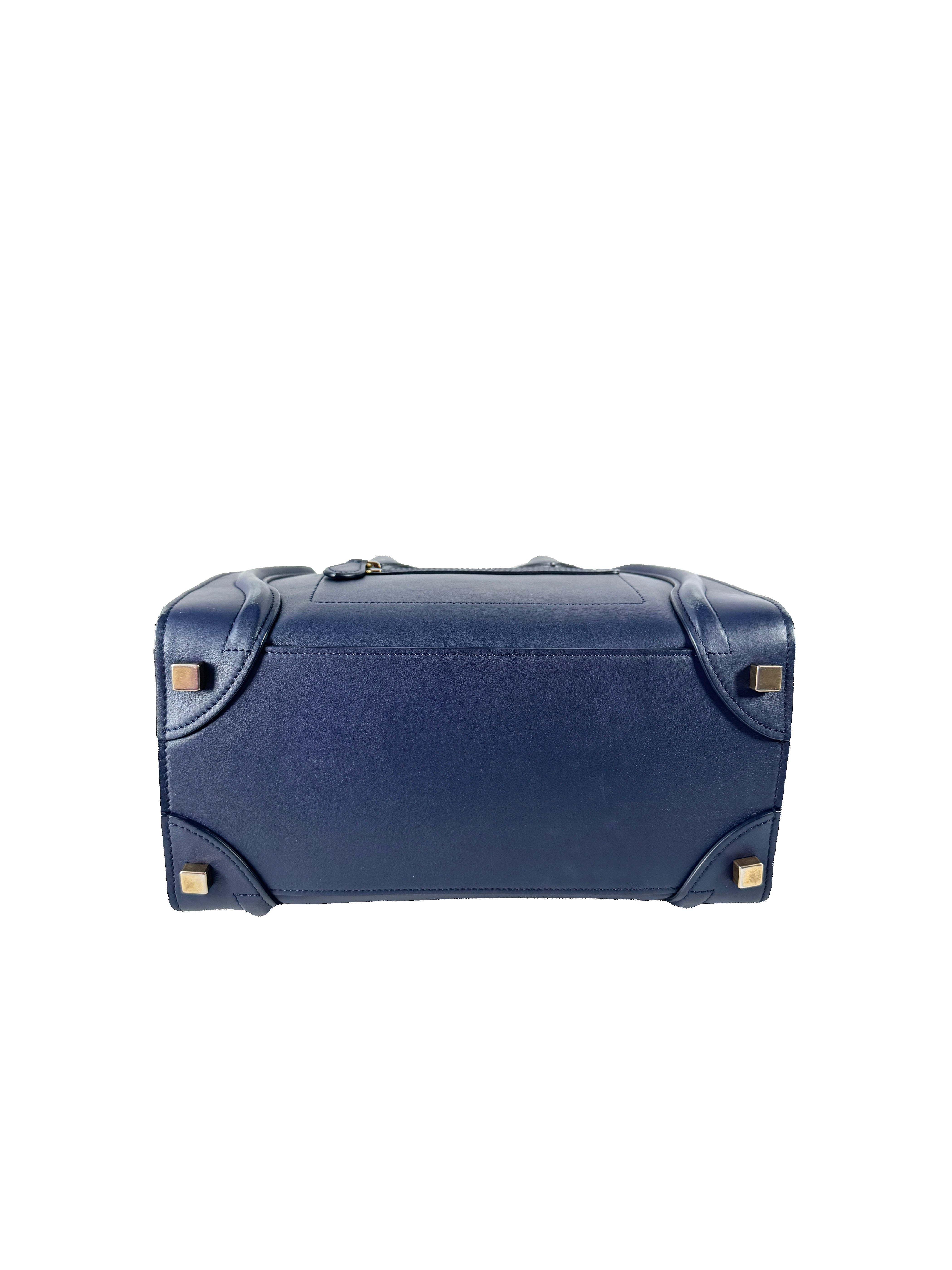 Celine navy smooth leather Mini luggage SAT4105 SMM4115