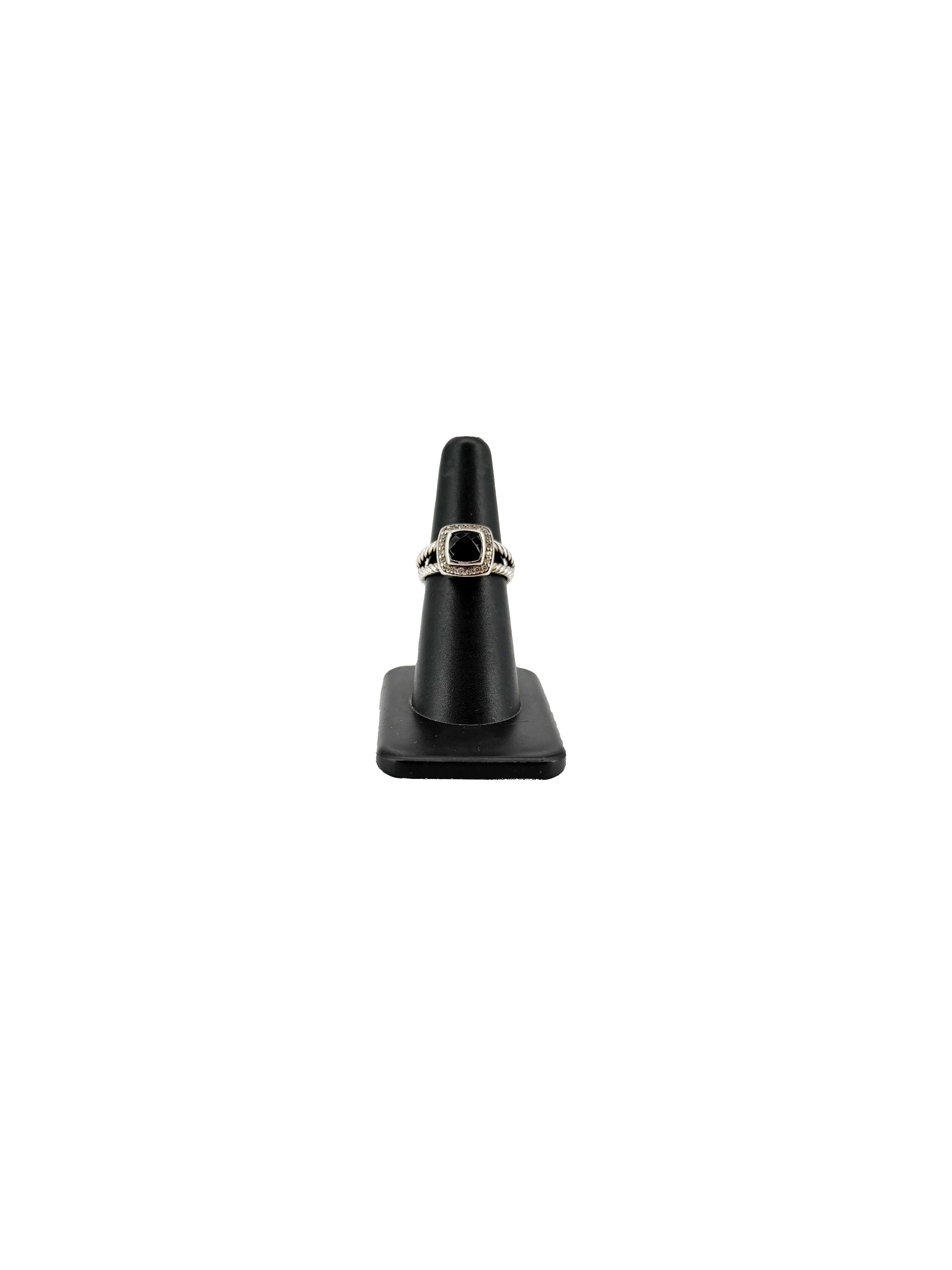 David Yurman sterling silver black onyx Petite Albion ring