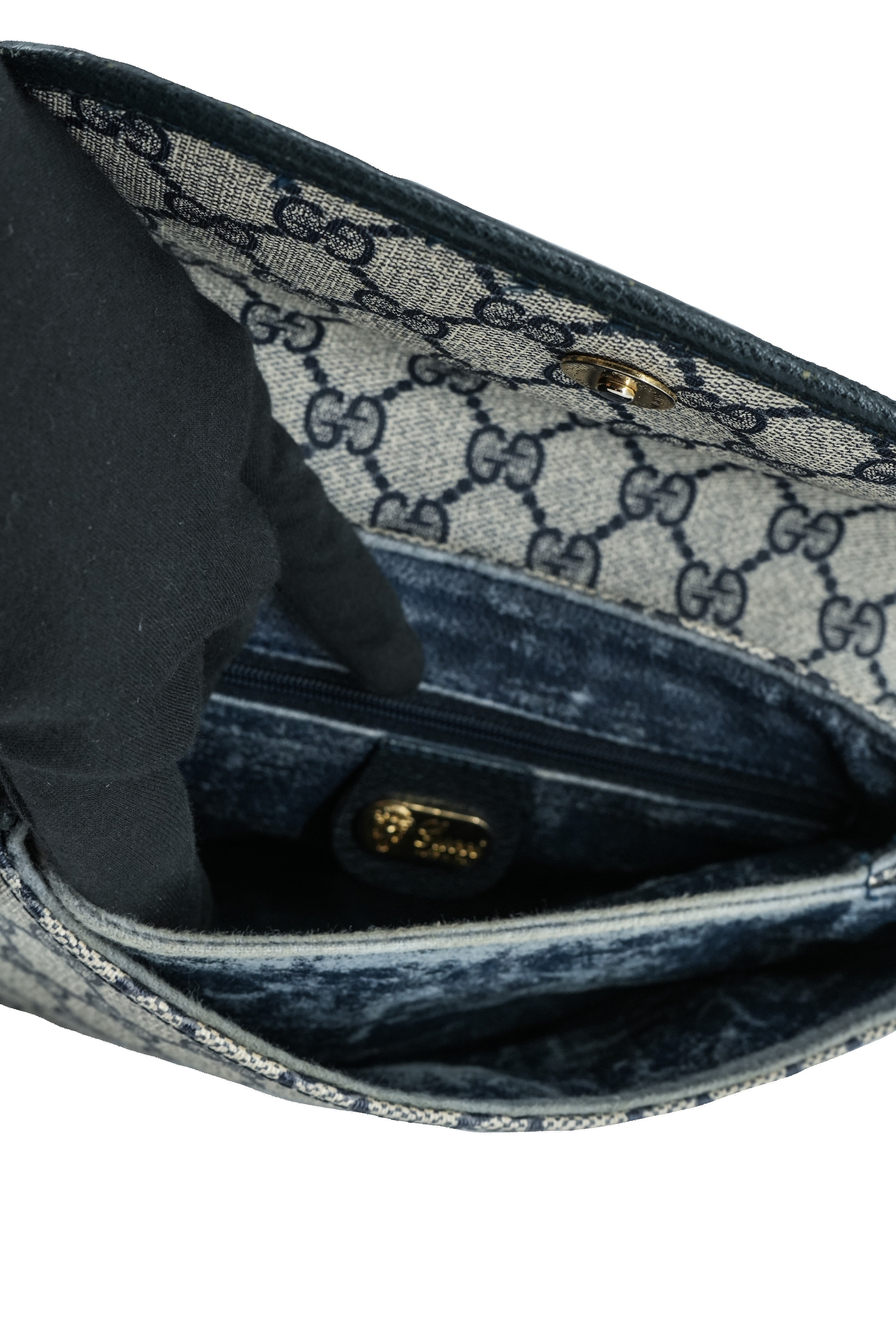 Gucci navy gray GG shoulder bag 007-105-5548