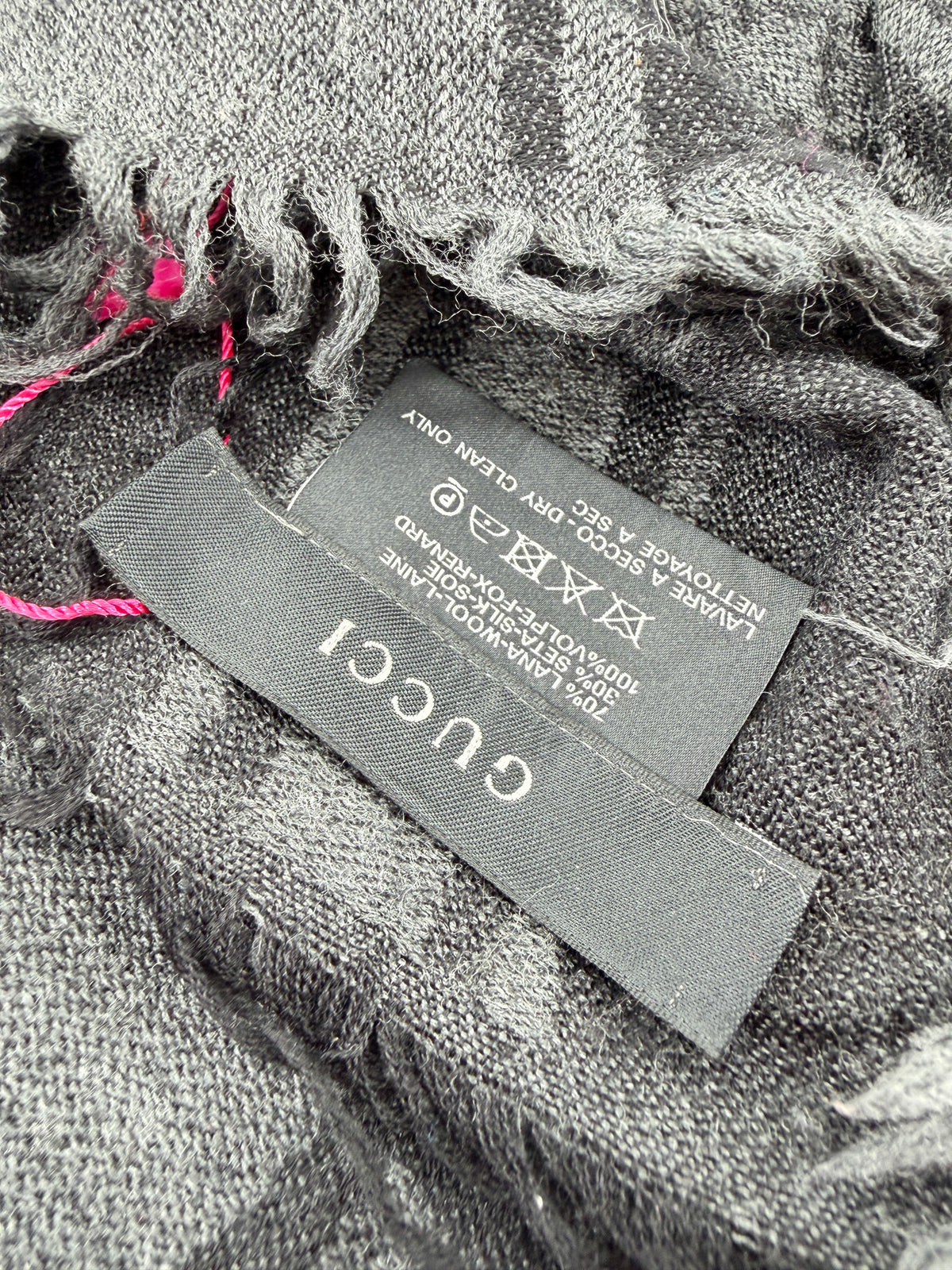 Gucci gray fur triangle scarf/shawl *as is*