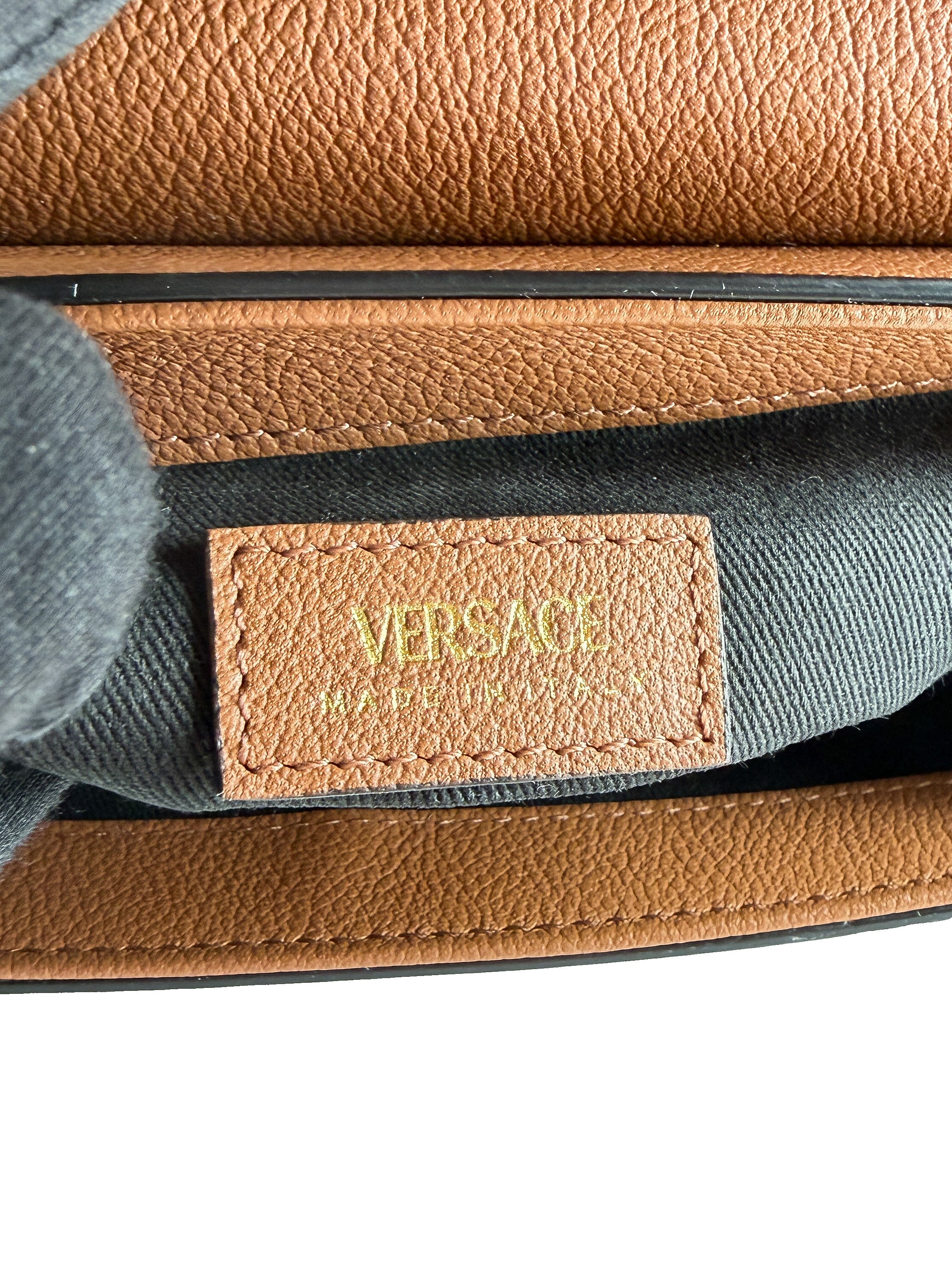 Versace brown leather La Medusa bag