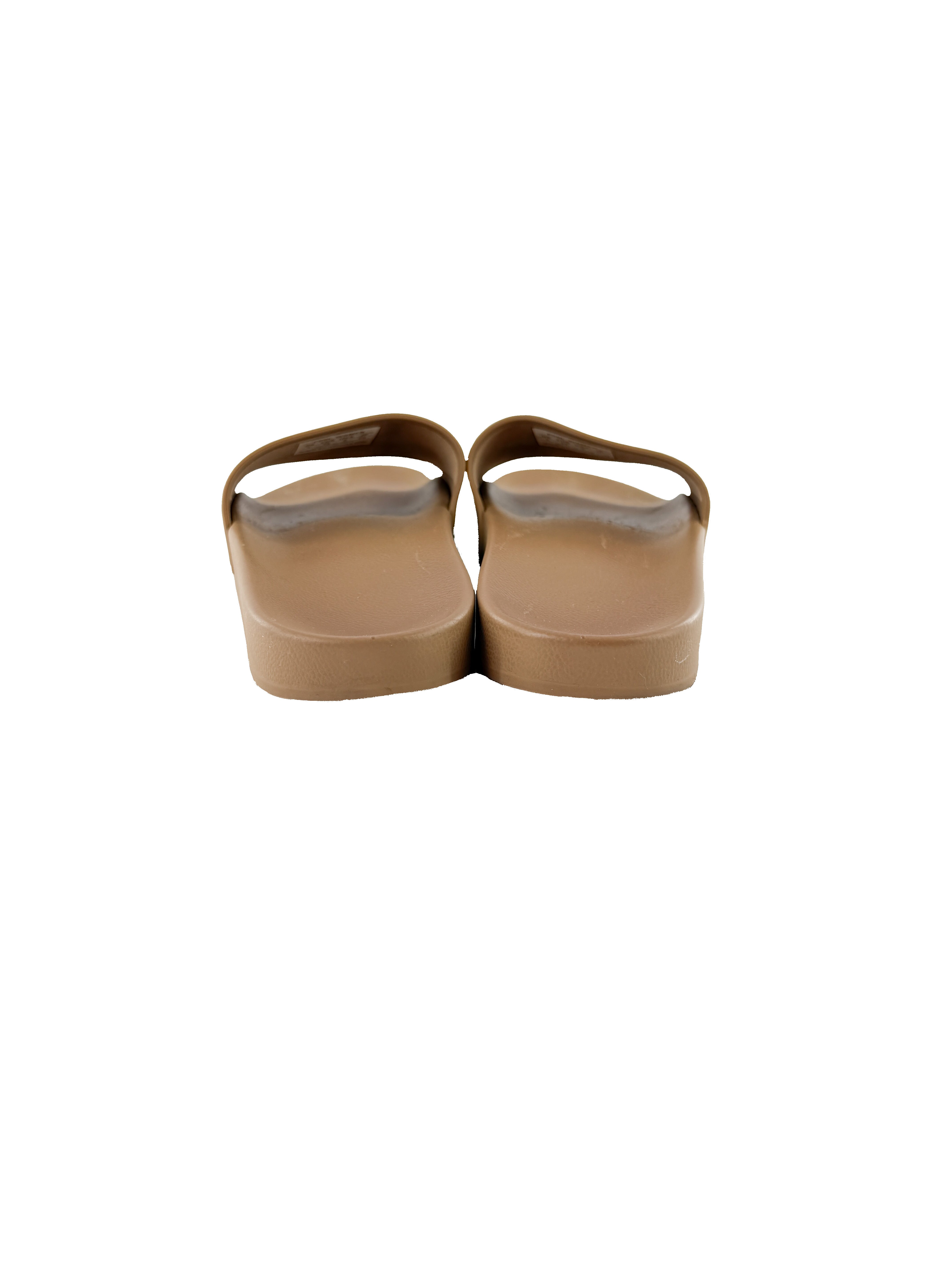 Balenciaga brown logo rubber slides size 8