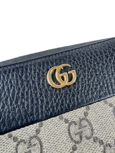 Gucci black/brown Marmont zip around wallet 4561170959