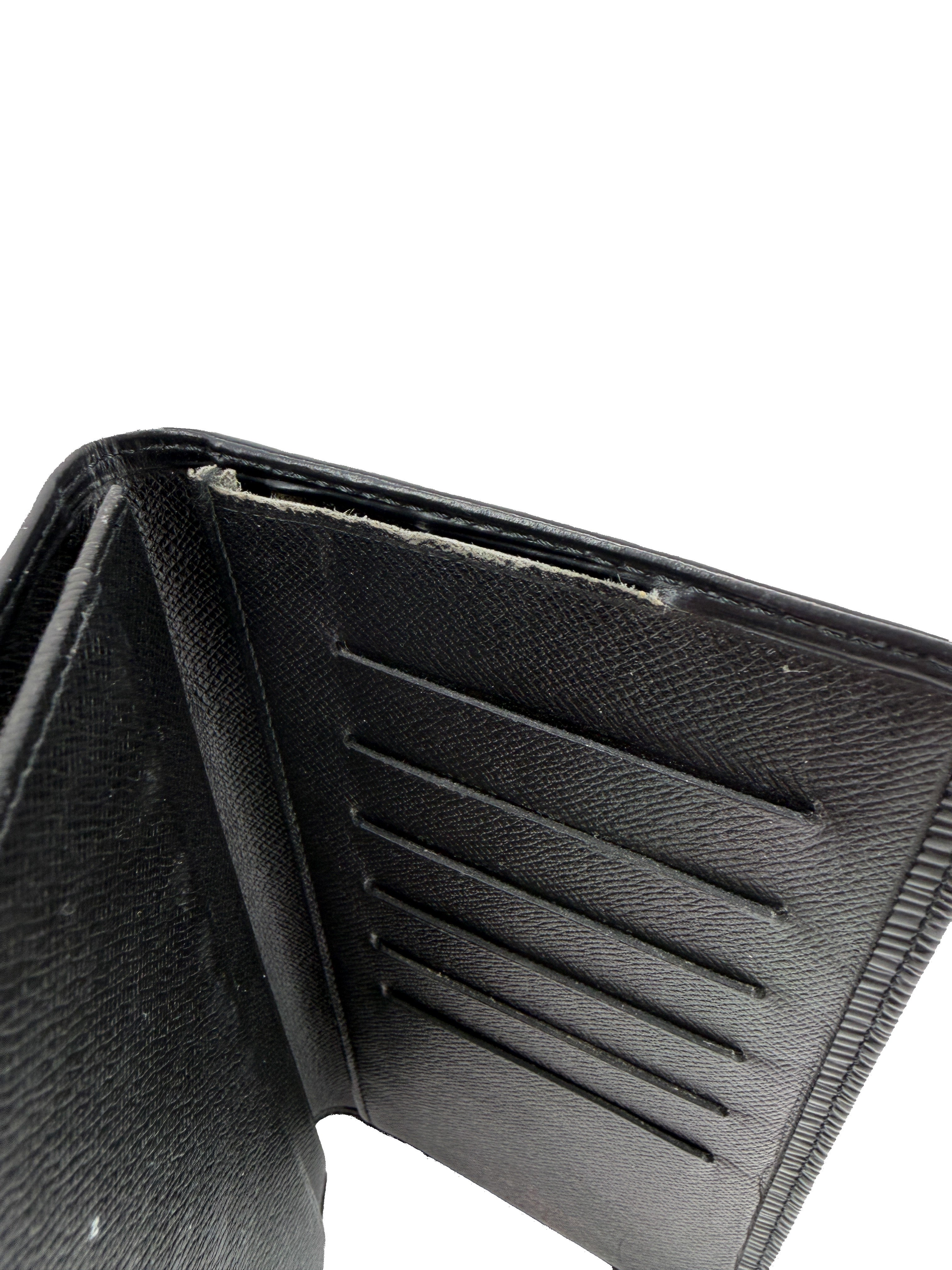 Louis Vuitton black Epi brazza slim wallet CA0041