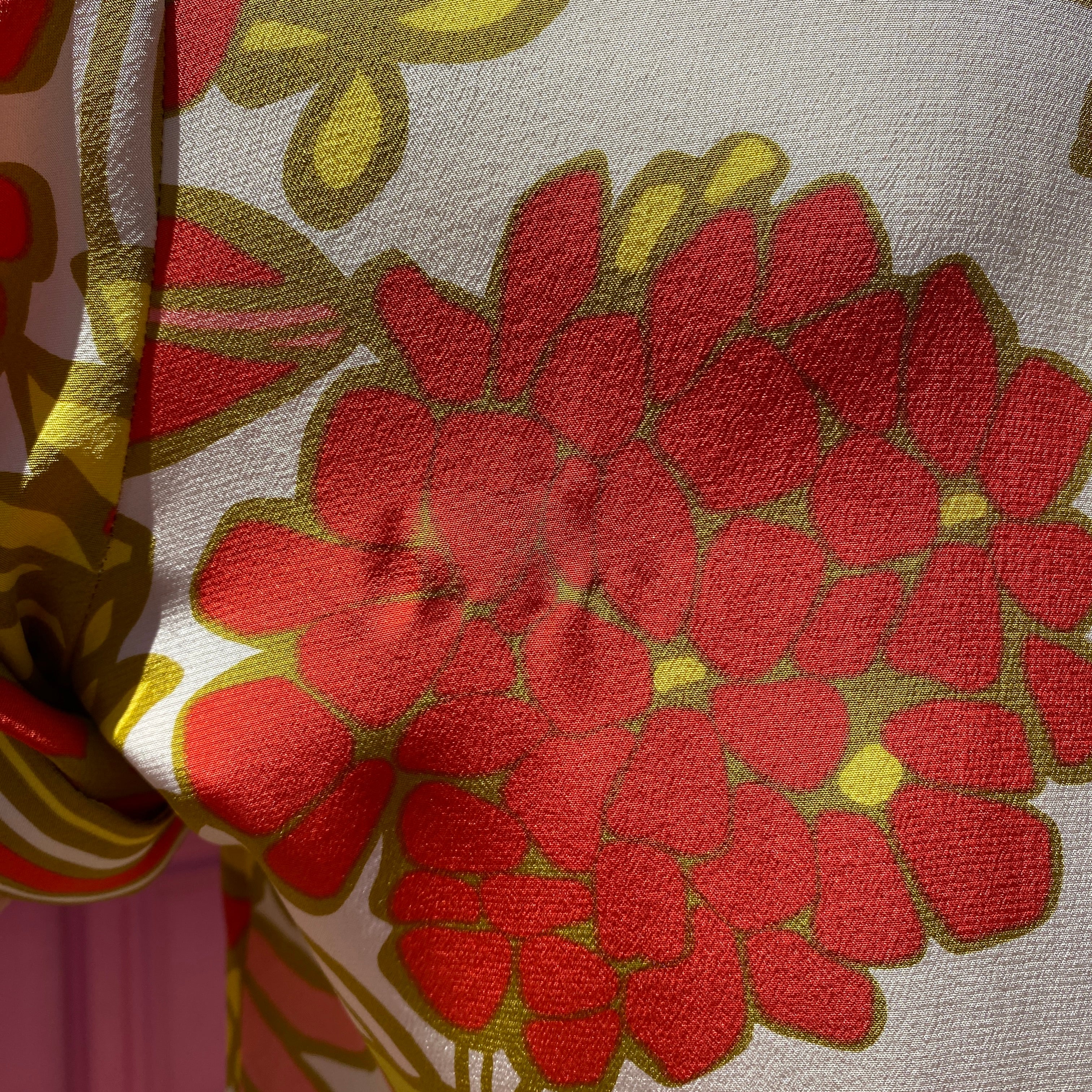 Trina Turk multicolor silk short sleeve button up dress size 2 AS IS