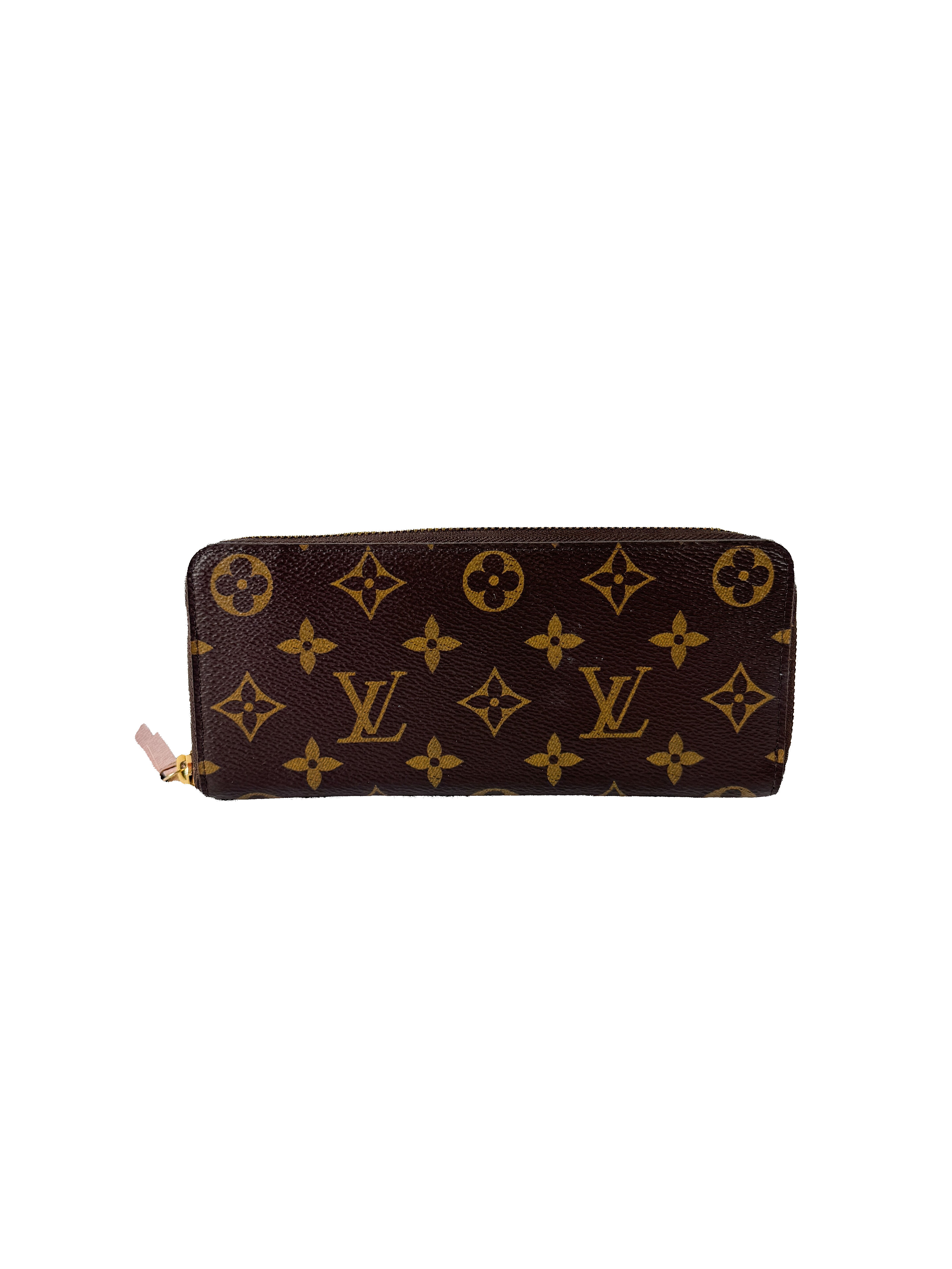 Louis Vuitton monogram Rose Ballerine Clemence wallet CA2157 retail $620