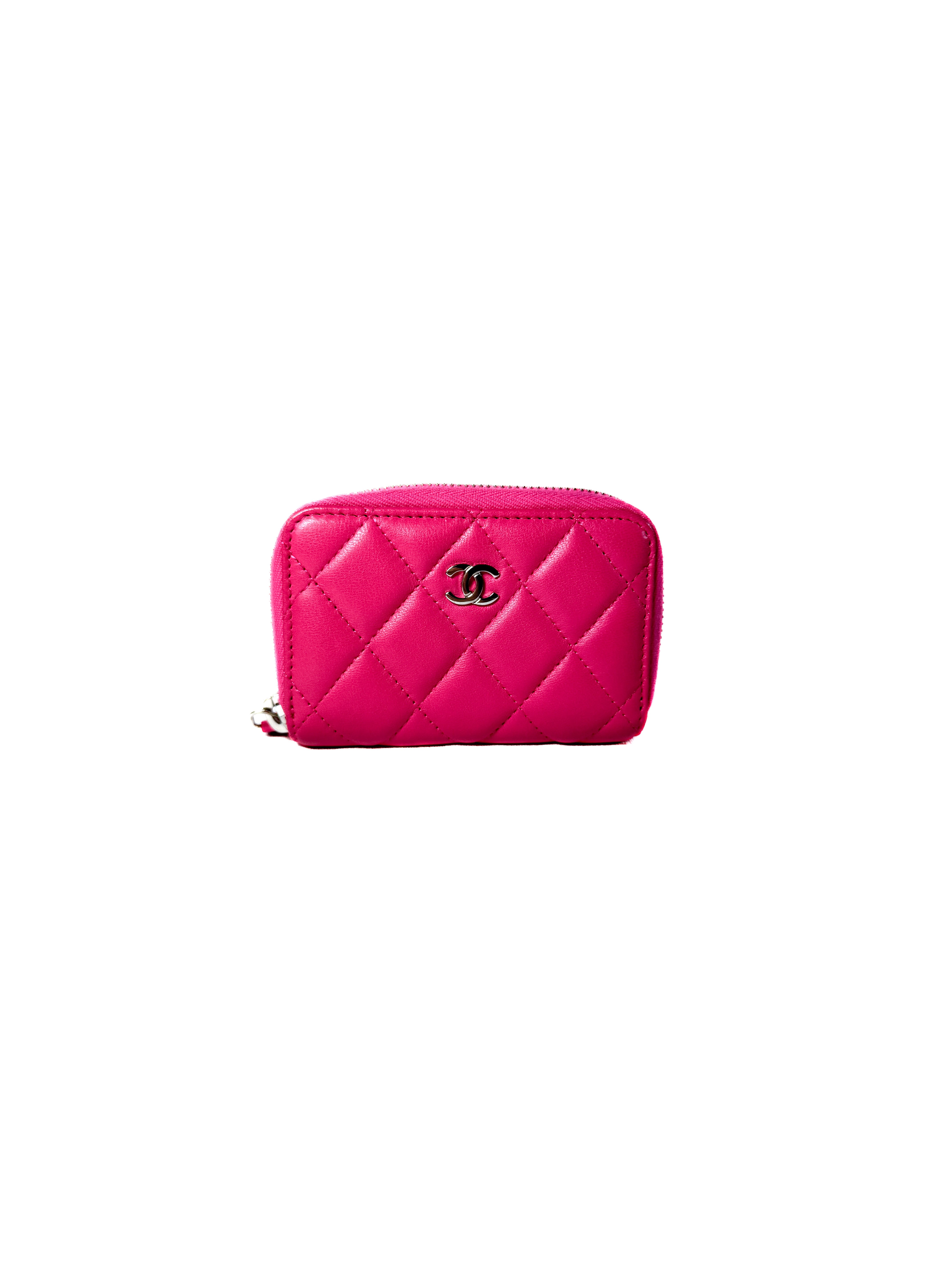 Chanel compact pink lambskin zippy wallet 19959583