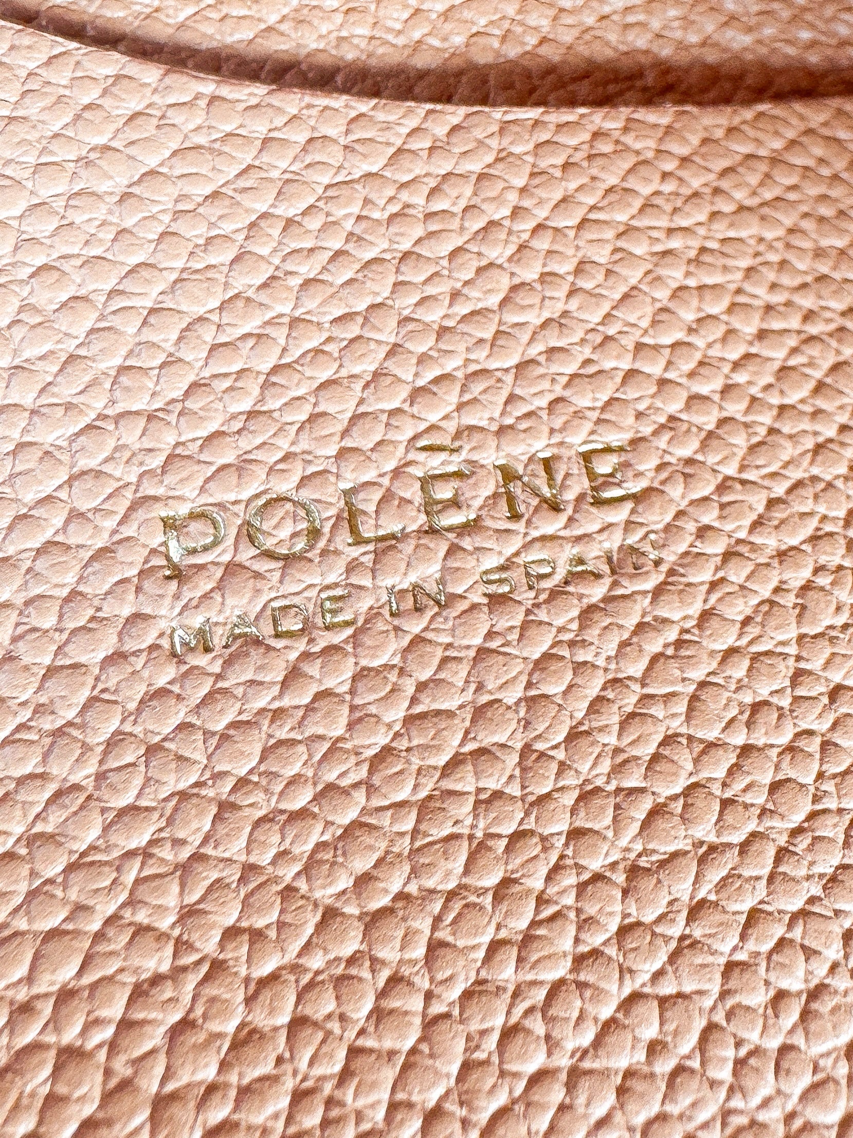 Polène peach Tonca leather crossbody