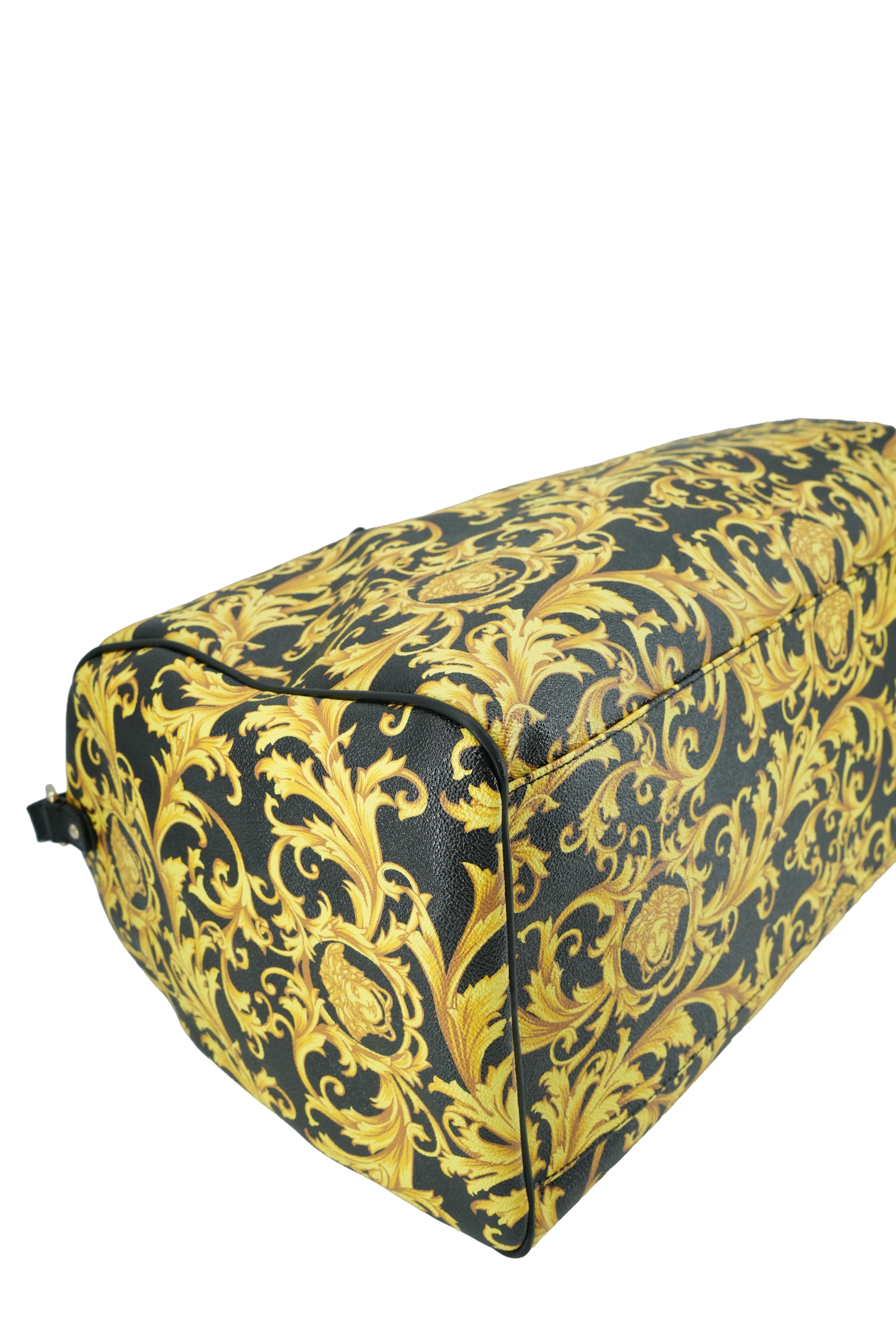 Versace black yellow new baroque weekender