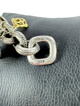 David Yurman sterling silver, pearl, blue topaz, 18k gold Old World charm bracelet