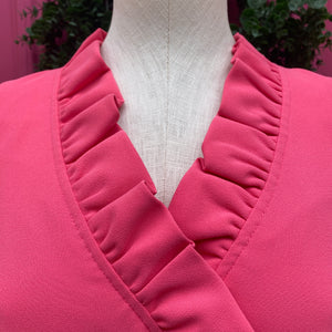 Trina Turk hot pink ruffle tank dress size Small