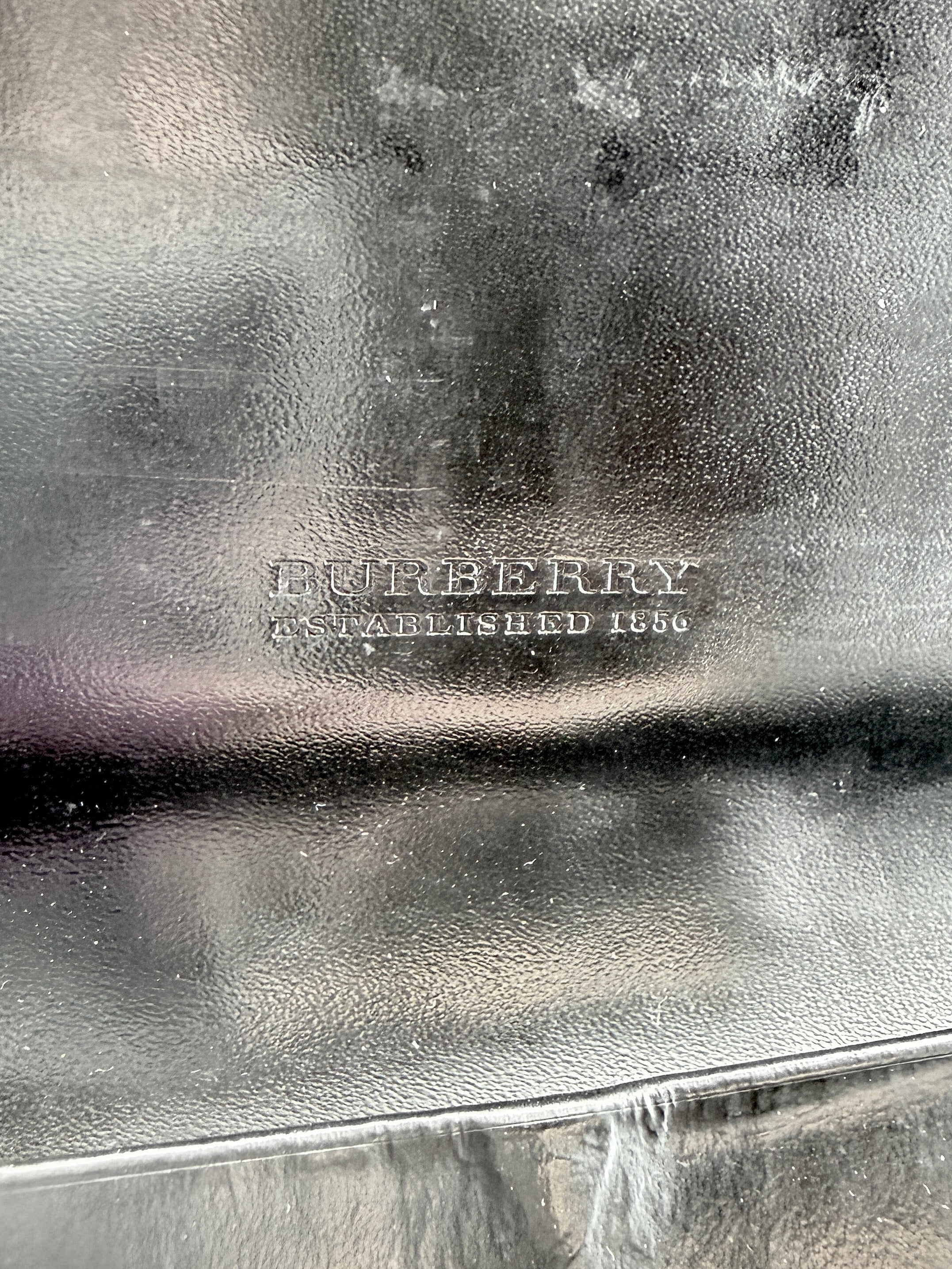 Burberry check black patent leather wallet *as is*