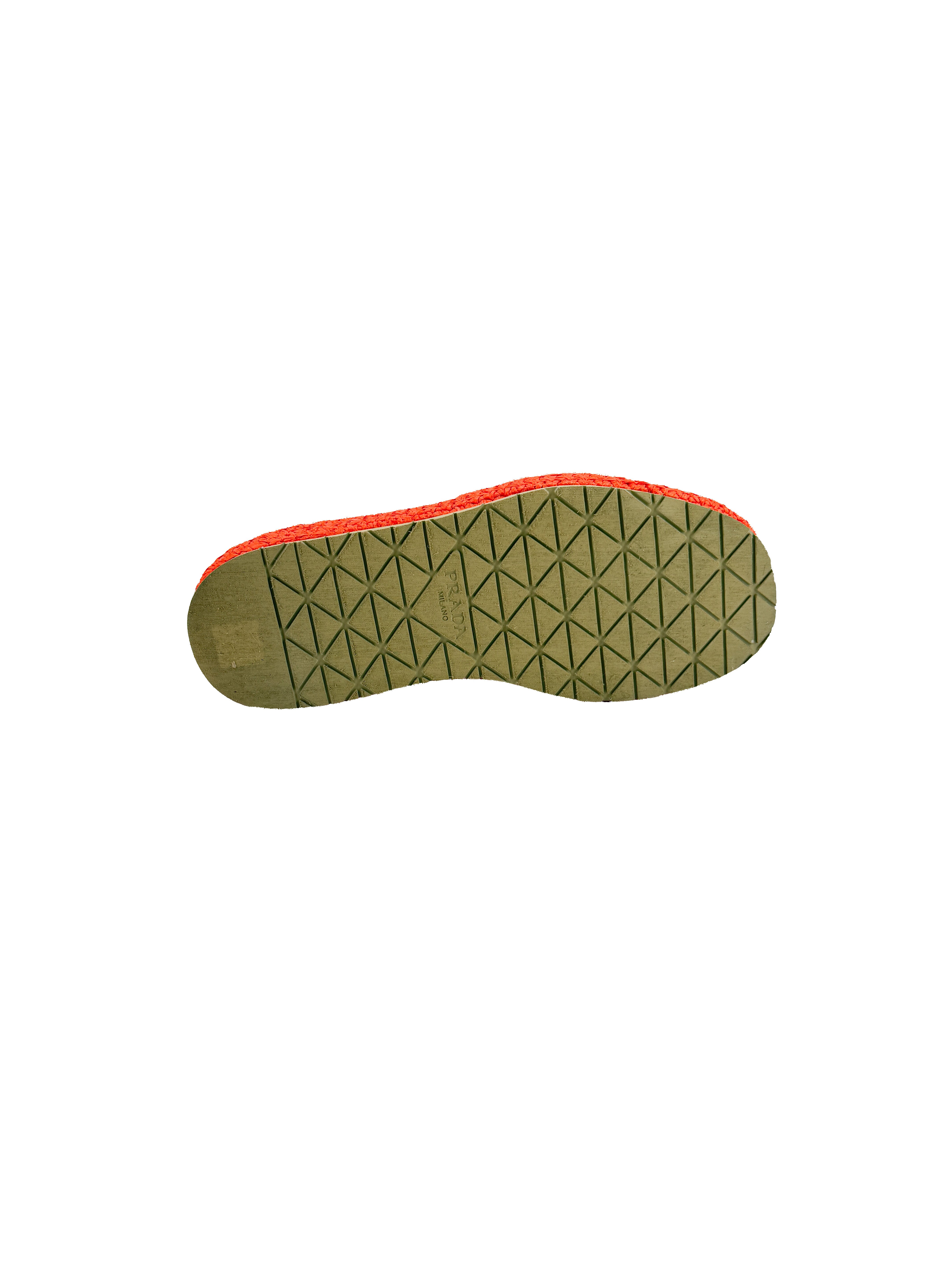 Prada orange Raffia slides size 38 BOX NEW