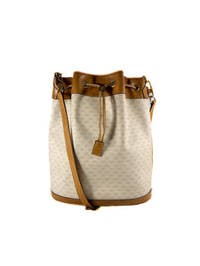 Gucci cream/brown micro GG drawstring bucket bag 001-115-4793