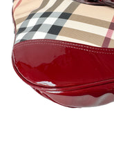 Burberry red patent leather Nova Brook medium hobo NWT