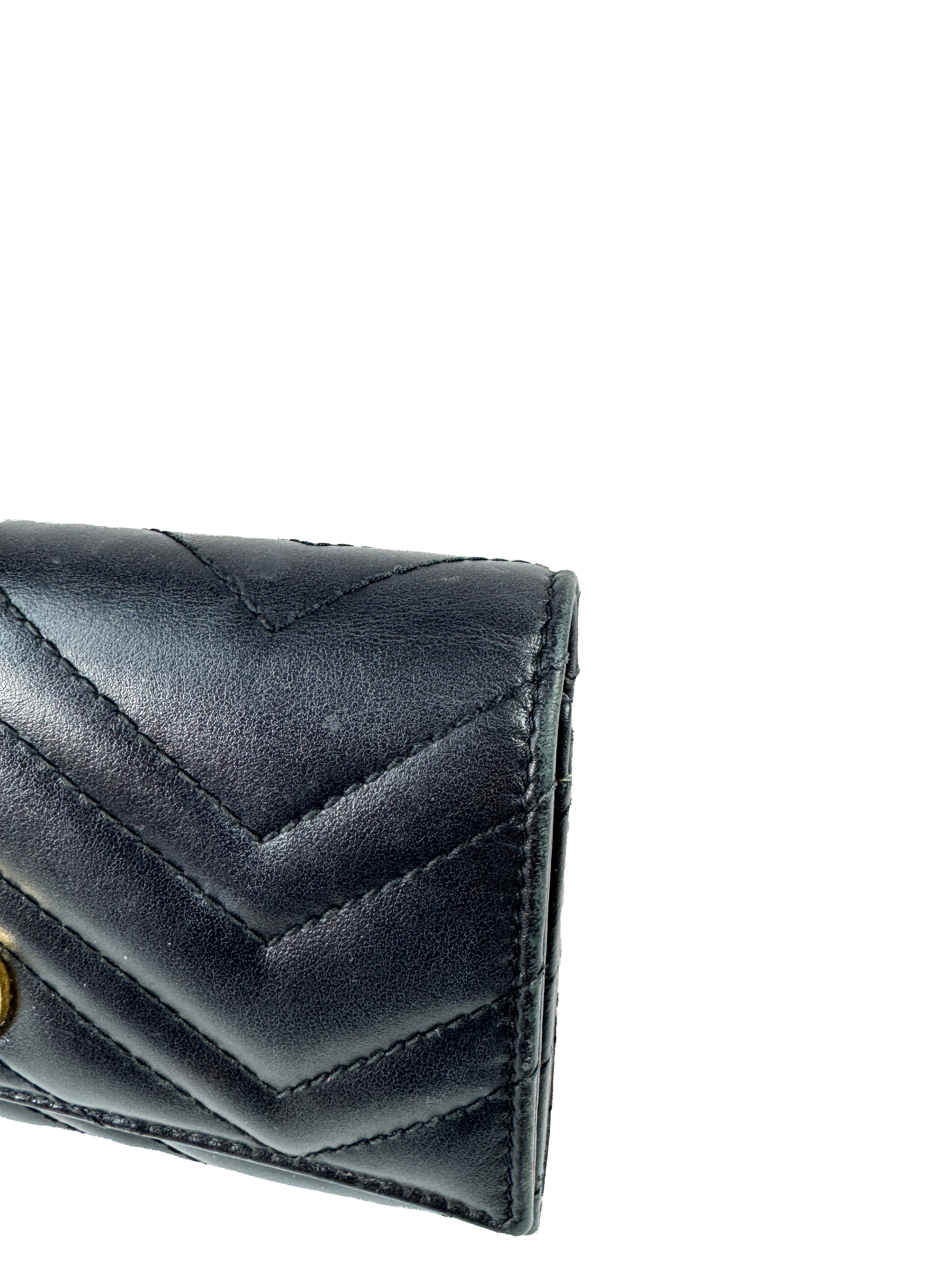 Gucci black leather Continental Marmont wallet 4434361147