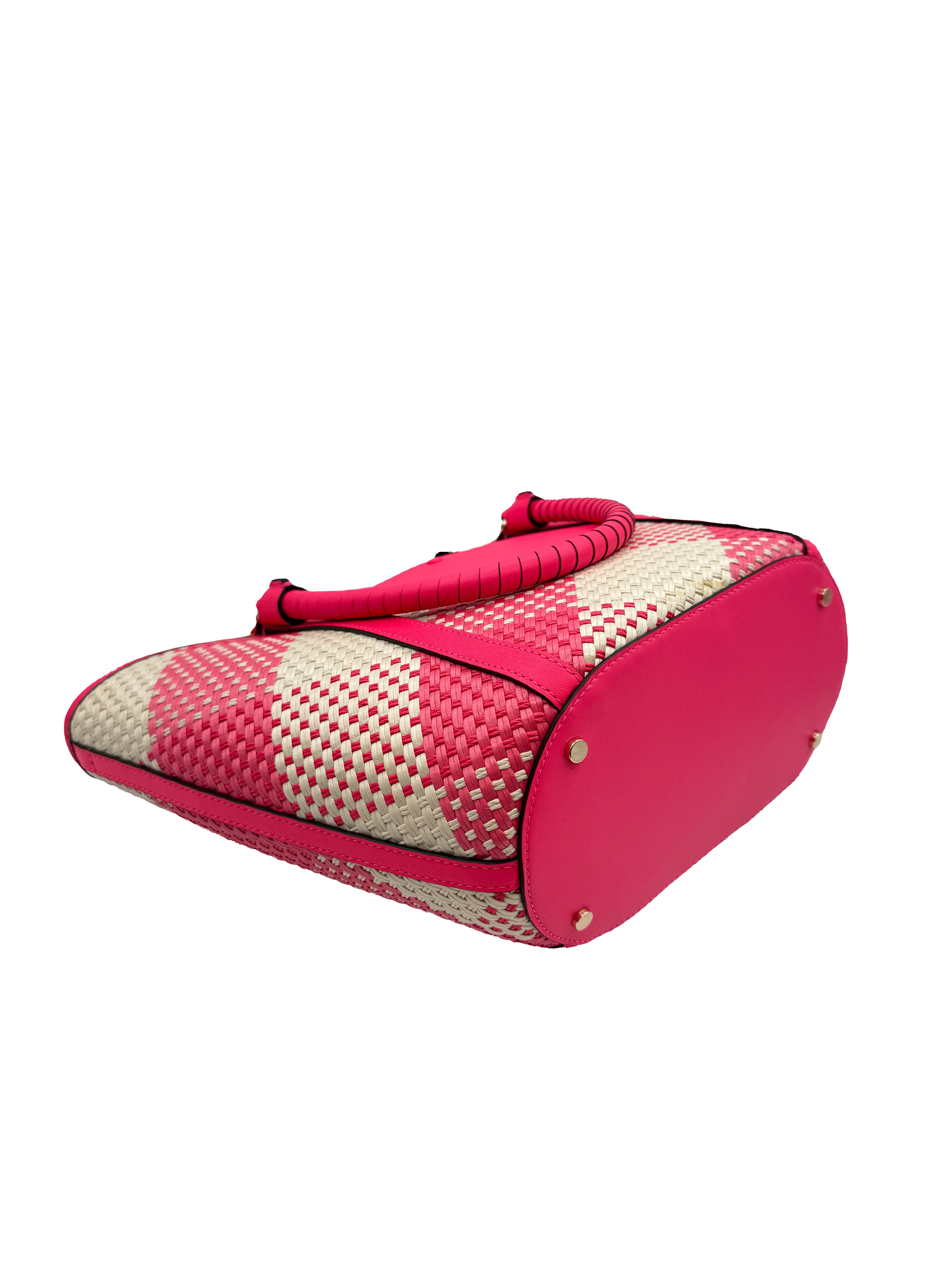 Kate Spade pink white Cruise Gingham medium tote NWT
