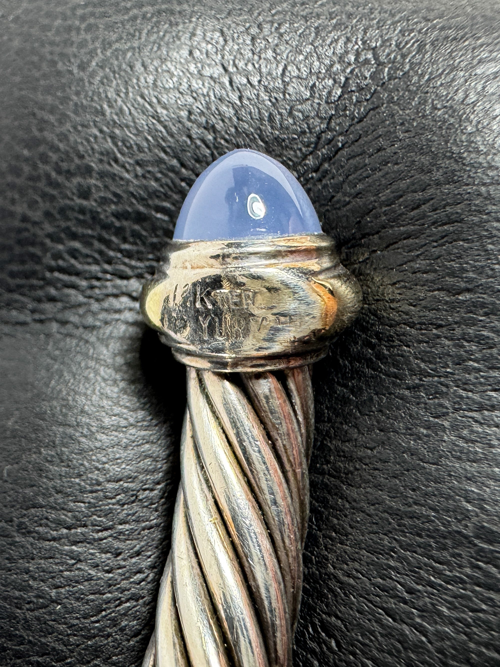 David Yurman sterling silver Chalcedony 7mm cable bracelet