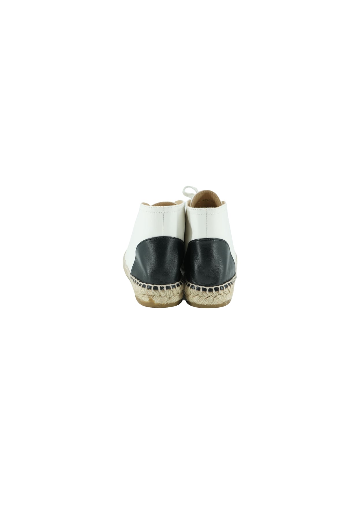 Chanel black white leather high top esapdrilles size 39 BOX