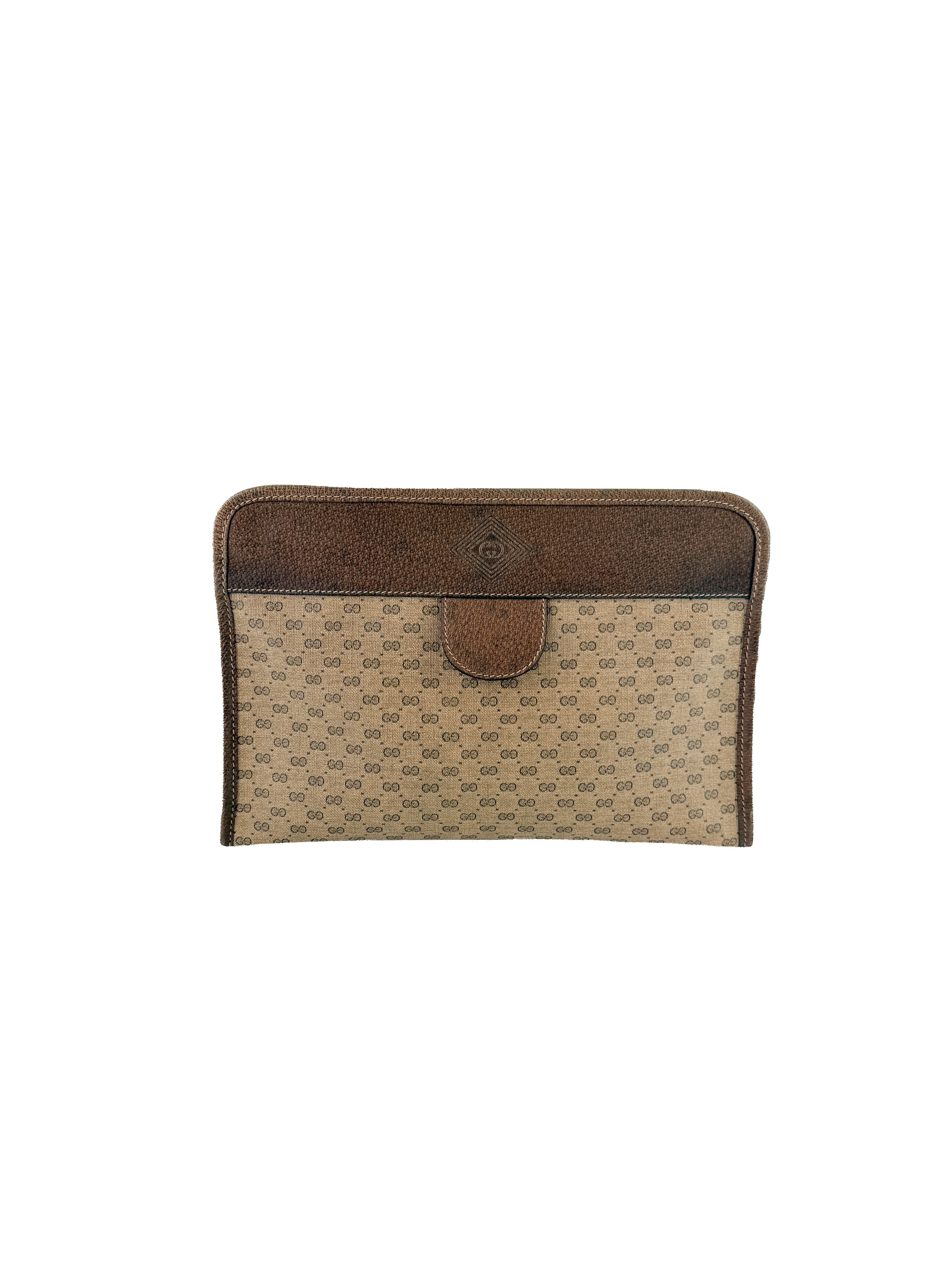 Gucci vintage brown micro GG clutch/wristlet 67-039-5465
