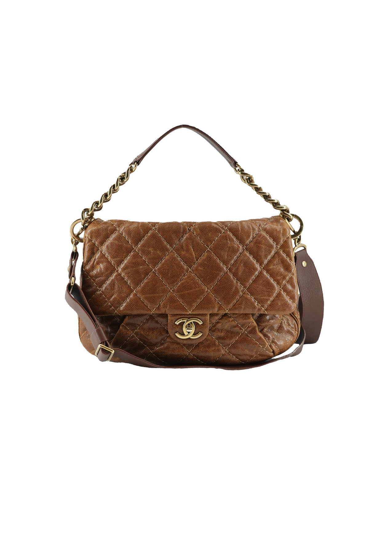 Chanel brown distressed Coco pleats 17752953