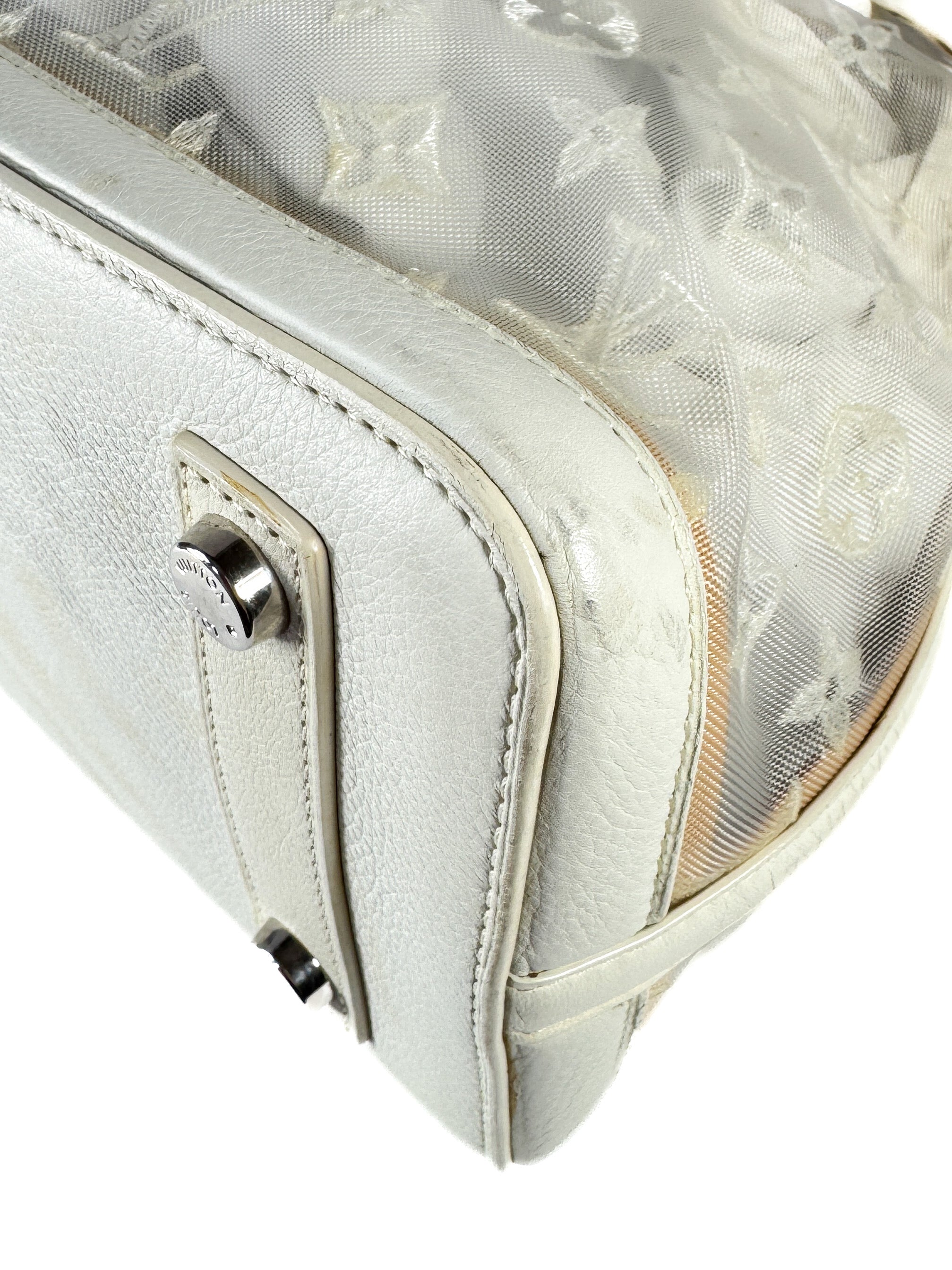 Louis Vuitton white leather mesh Lockit FO0162
