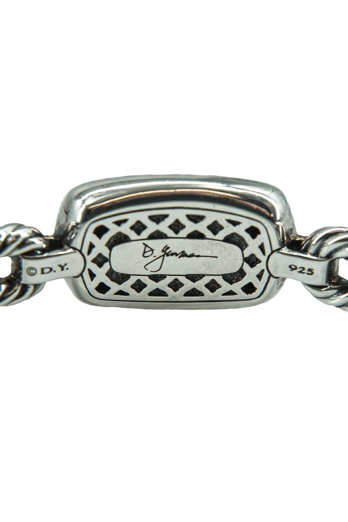 David Yurman sterling silver, diamonds, black onyx Albioin double cable bracelet