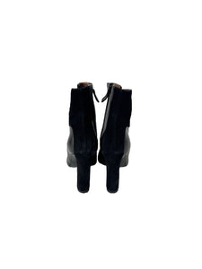 Hermès black leather suede heeled boots size 39 BOX