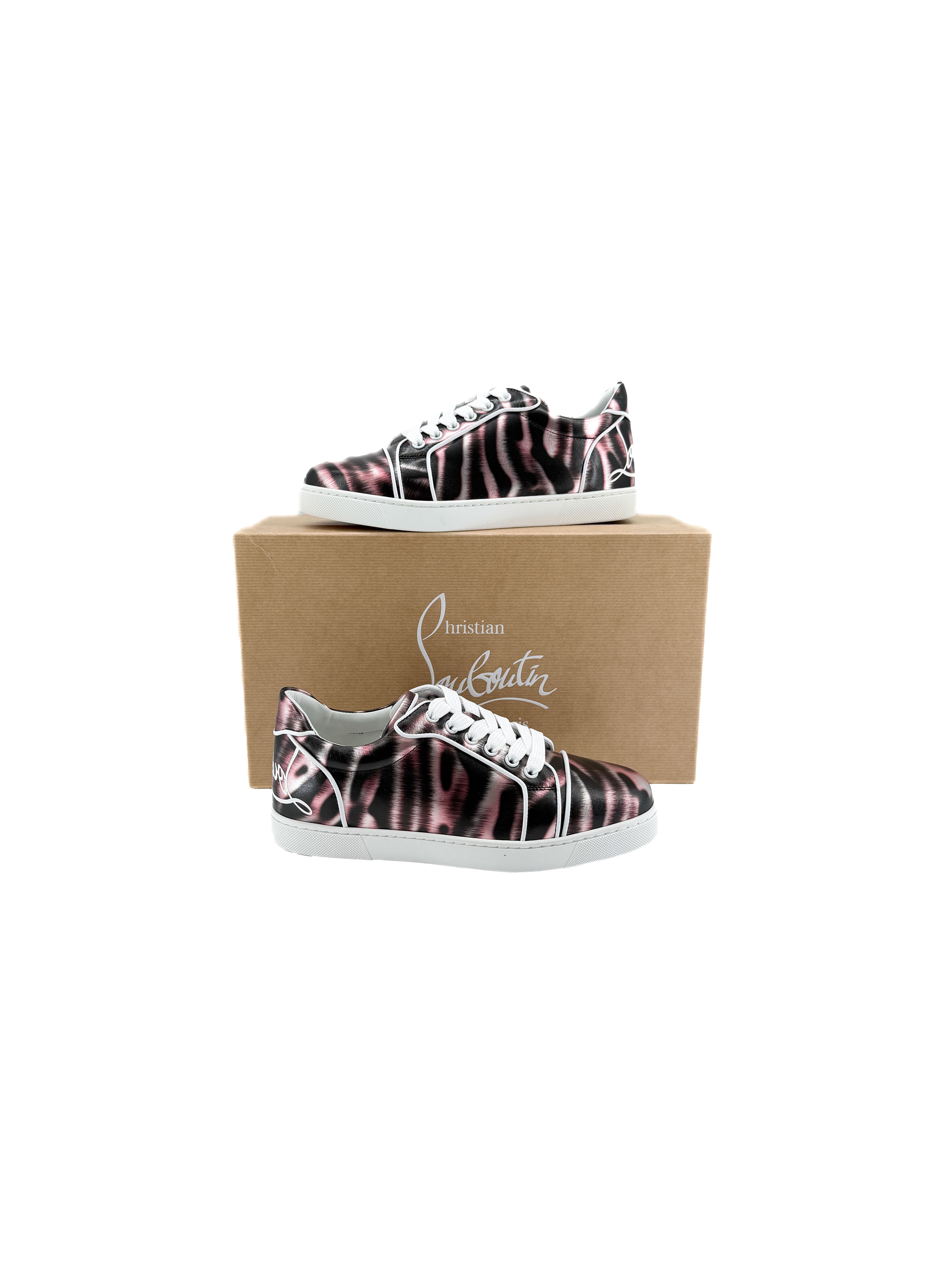 Christian Louboutin fun Vieira Orlato pink black sneakers size 38 NEW BOX