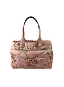 Tory Burch pink brocade mini puffer tote retail $378