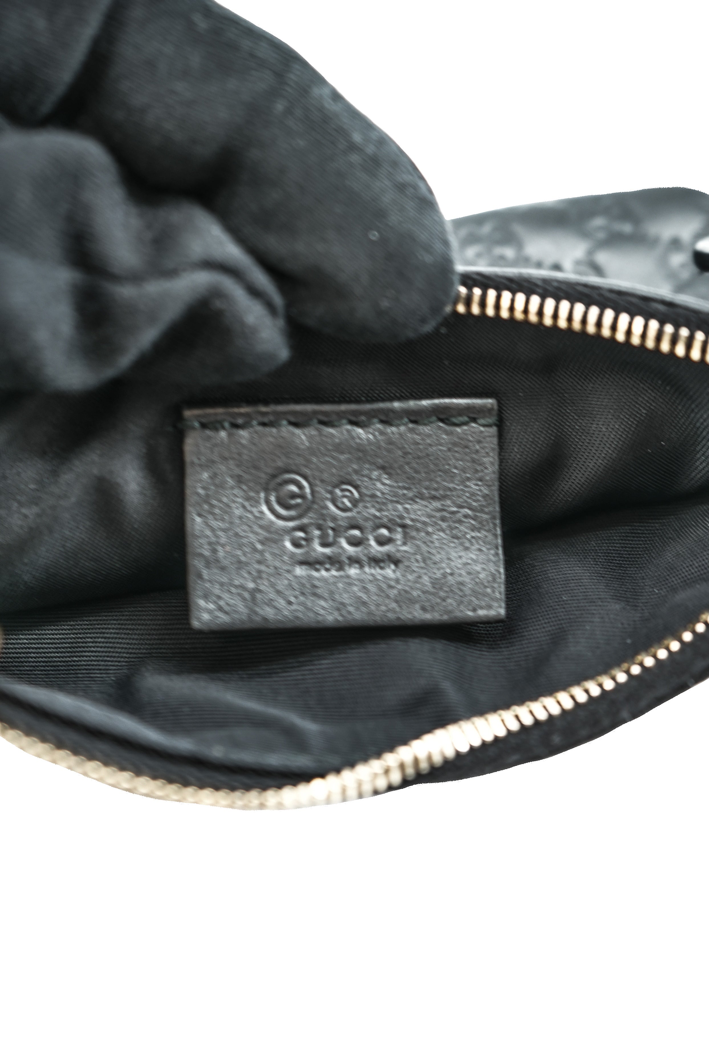 Gucci black leather Guccissima key pouch 544248 205887