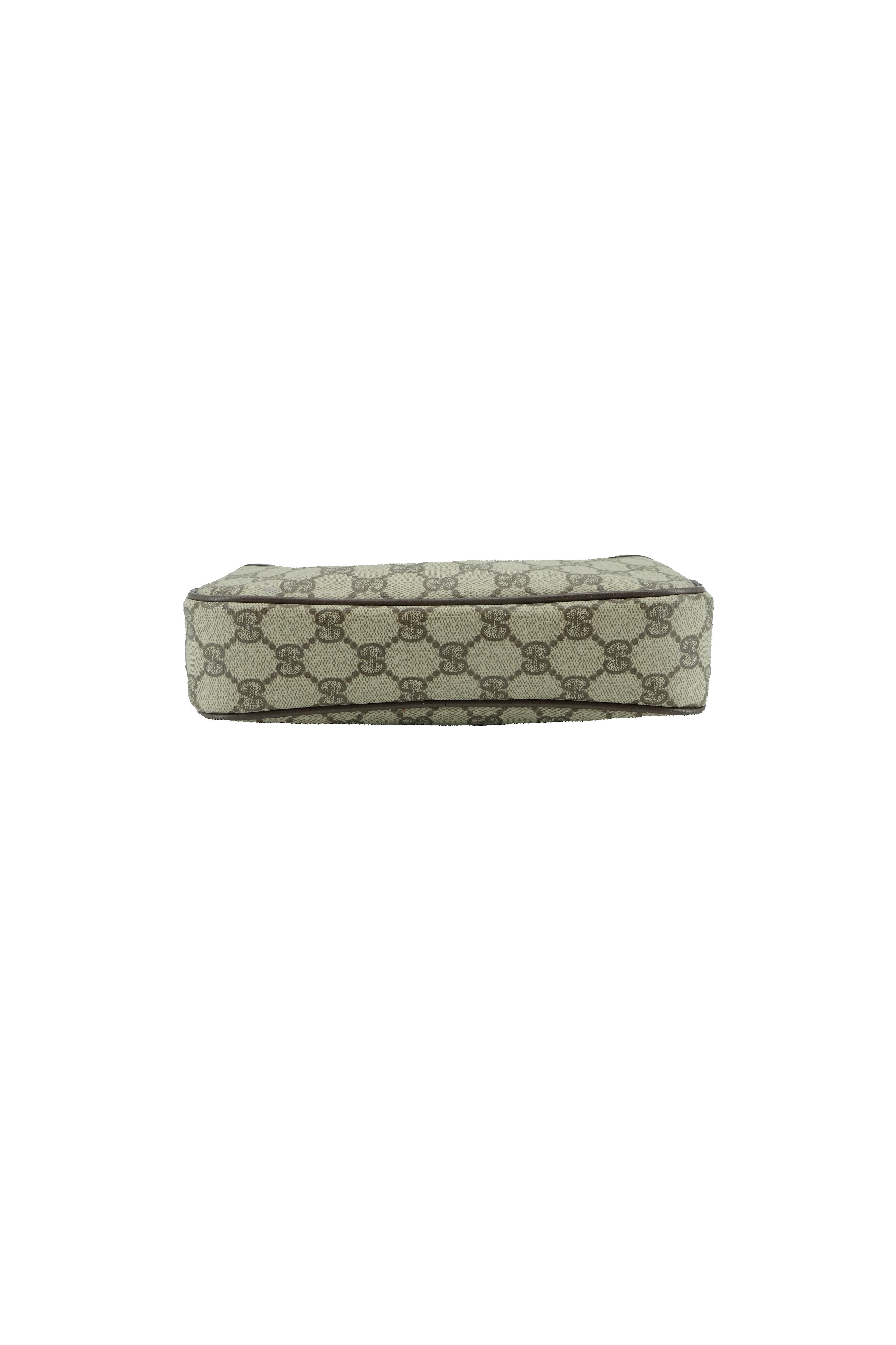 Gucci brown vintage zip pouch wristlet 011-58-0128