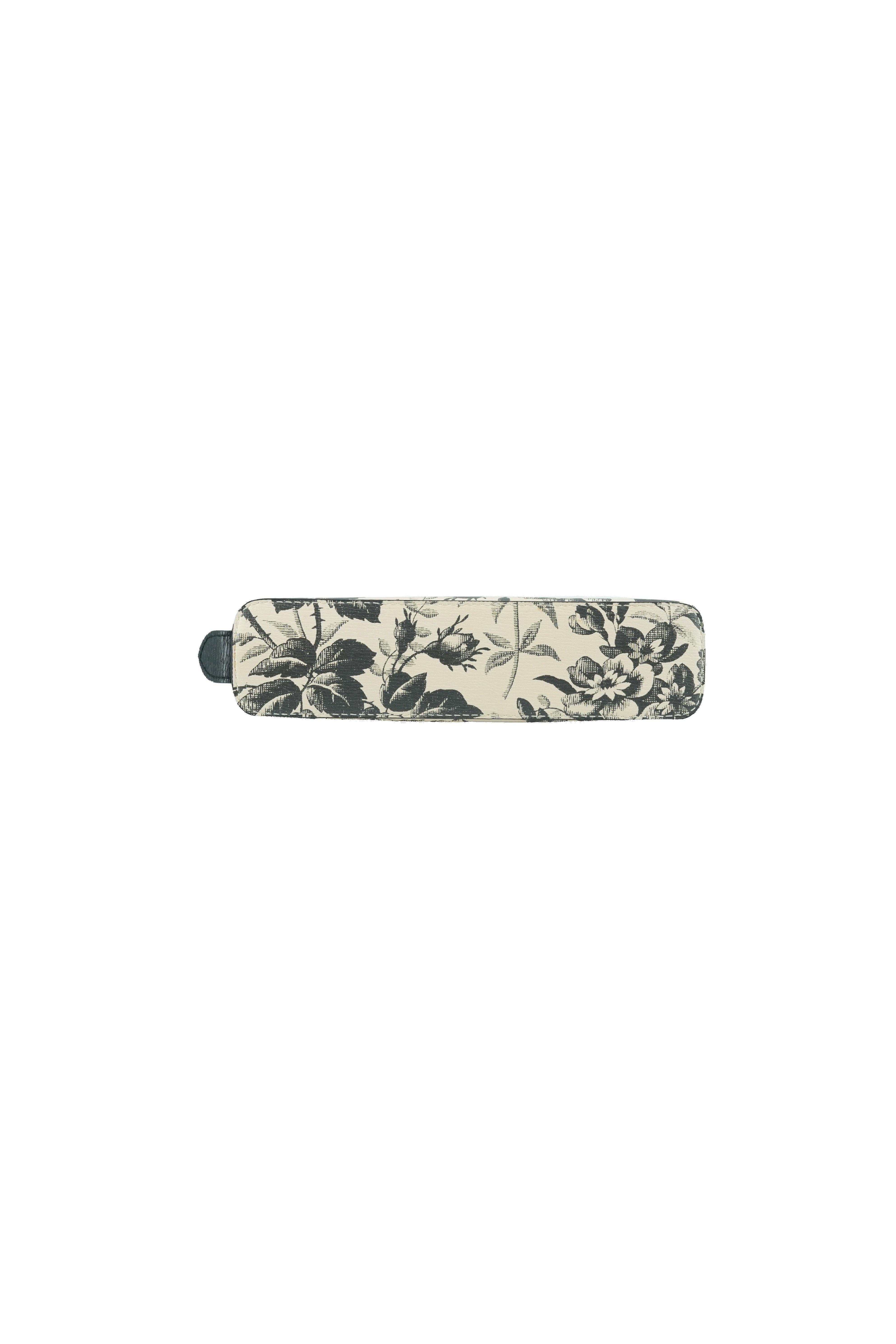 Gucci cream black floral zip pouch 662130 534563