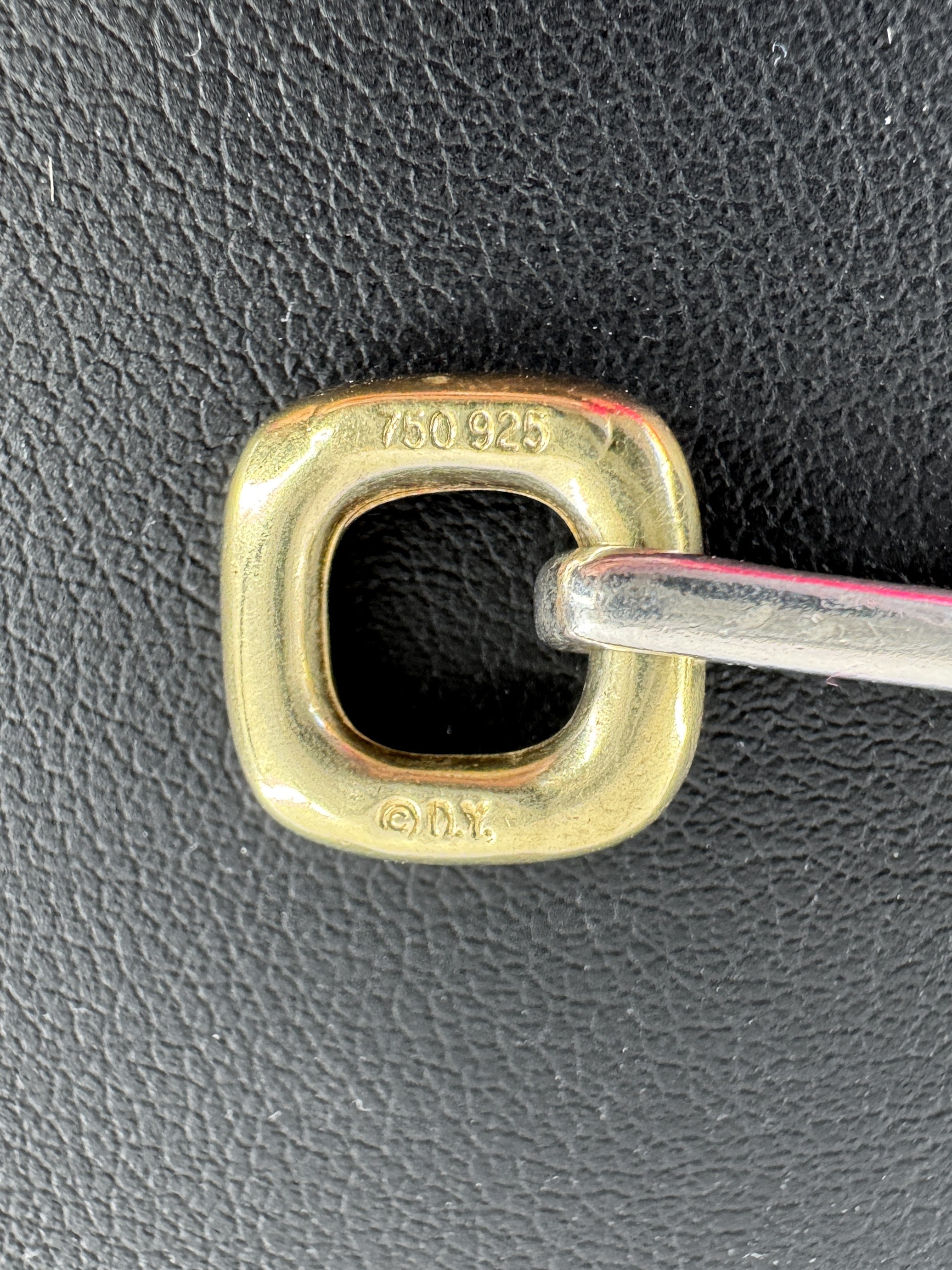 David Yurman sterling silver yellow gold 16" Figaro chain necklace