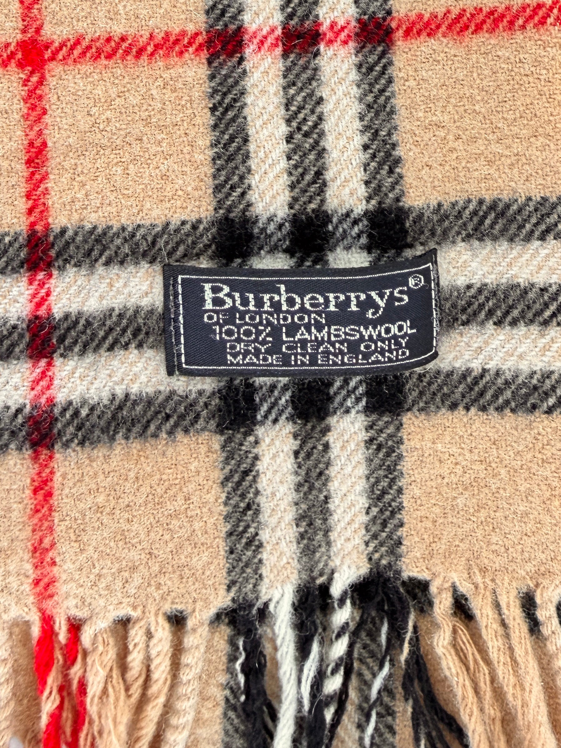 Burberry vintage plaid brown lambswool scarf
