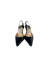 Manolo Blahnik navy leather slingback pumps size 35.5