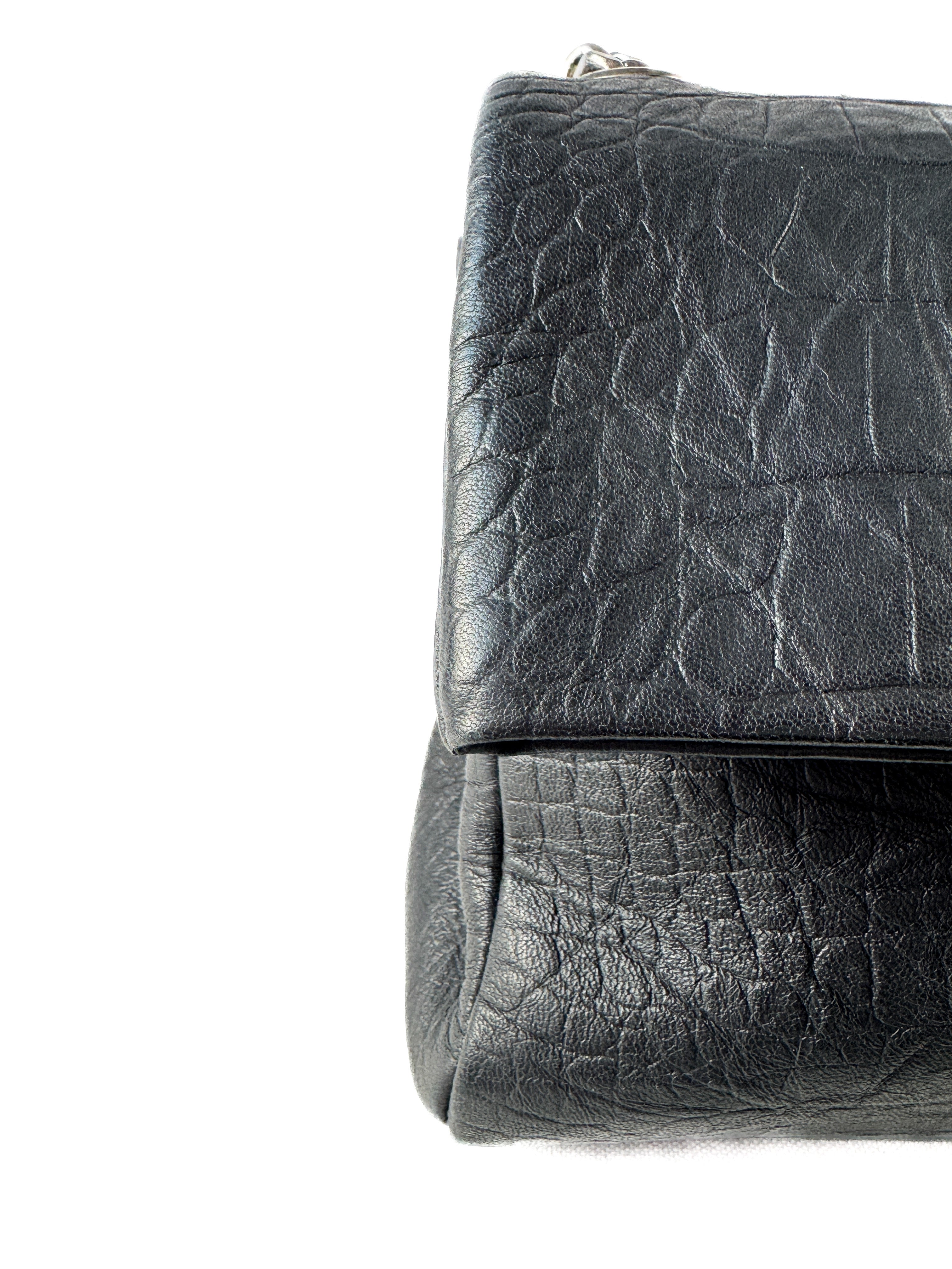 Saint Laurent black croc embossed West Hollywood bag GAB 574106 Y0719