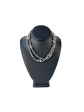 David Yurman sterling silver, clear quartz, black diamond Figaro necklace